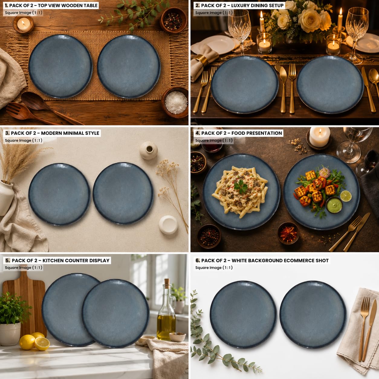 Kunhar Ceramic Quarter Plates Set of 2, 7 Inch | Ocean Teal Reactive Glaze with Brown Rim | Premium Glazed Stoneware | Microwave & Dishwasher Safe - Image 6