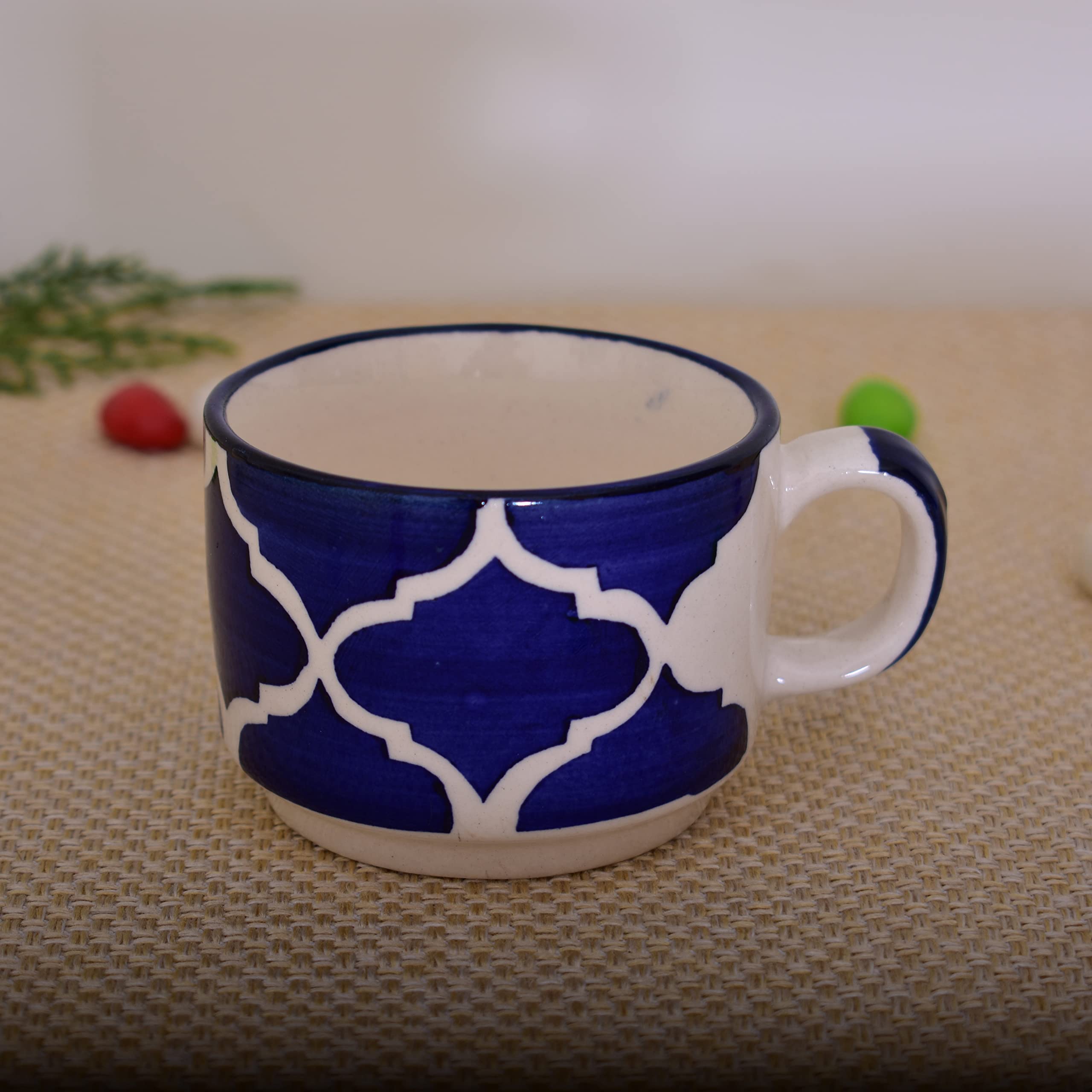 Kunhar Ceramic Tea Cup - 160 Ml, 6 Pieces, Blue - Image 3