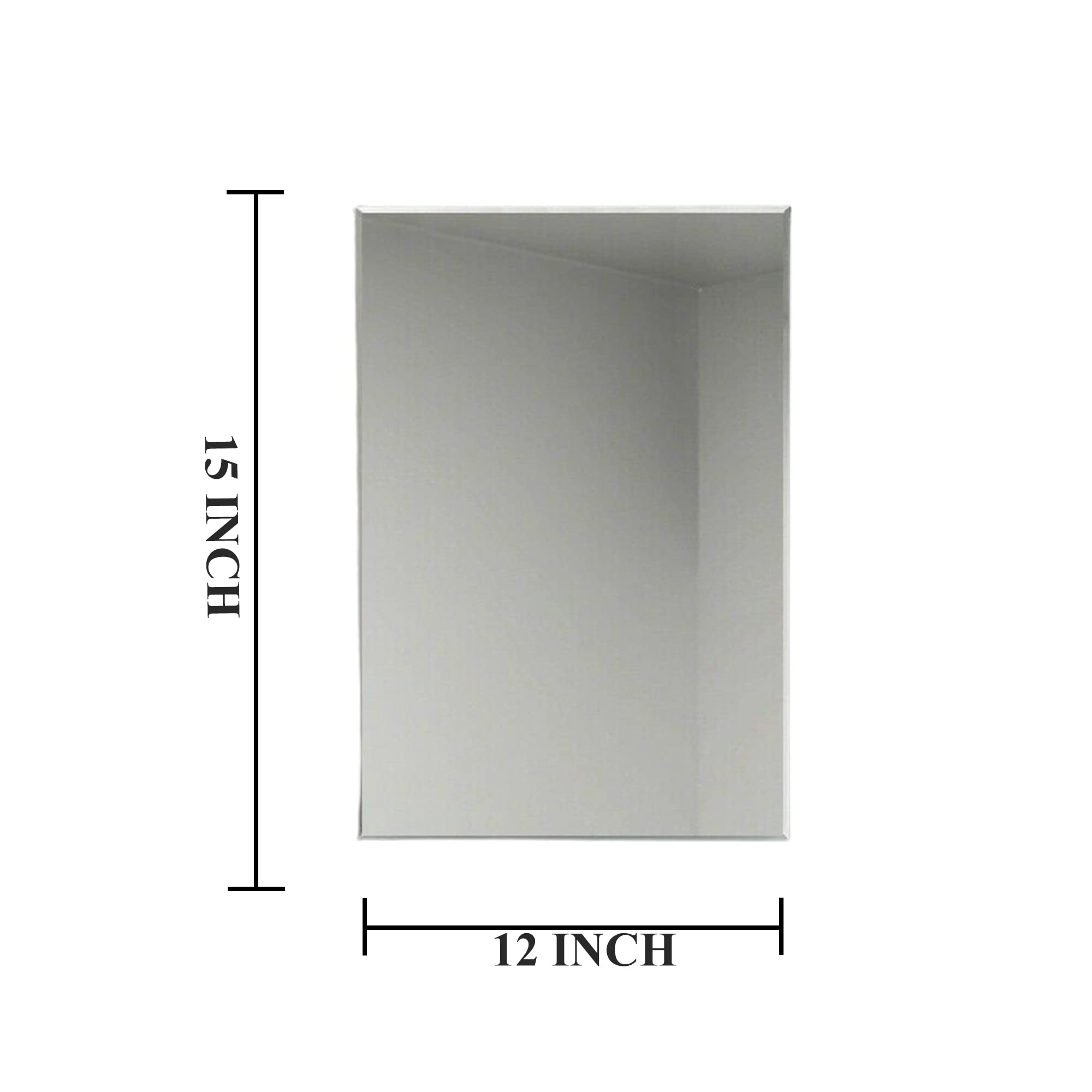 Kunhar Glass Frameless Rectangular Wall Mirror, 12 X 15 Inch, 1 Piece, Unframed - Image 2