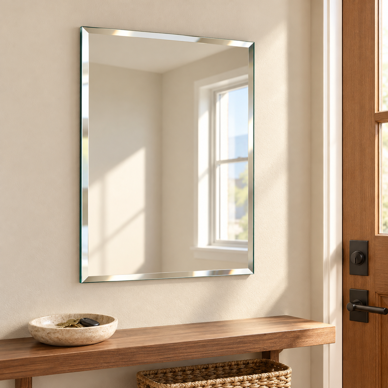 Kunhar Glass Frameless Rectangular Wall Mirror, 12 X 15 Inch, 1 Piece, Unframed - Image 2