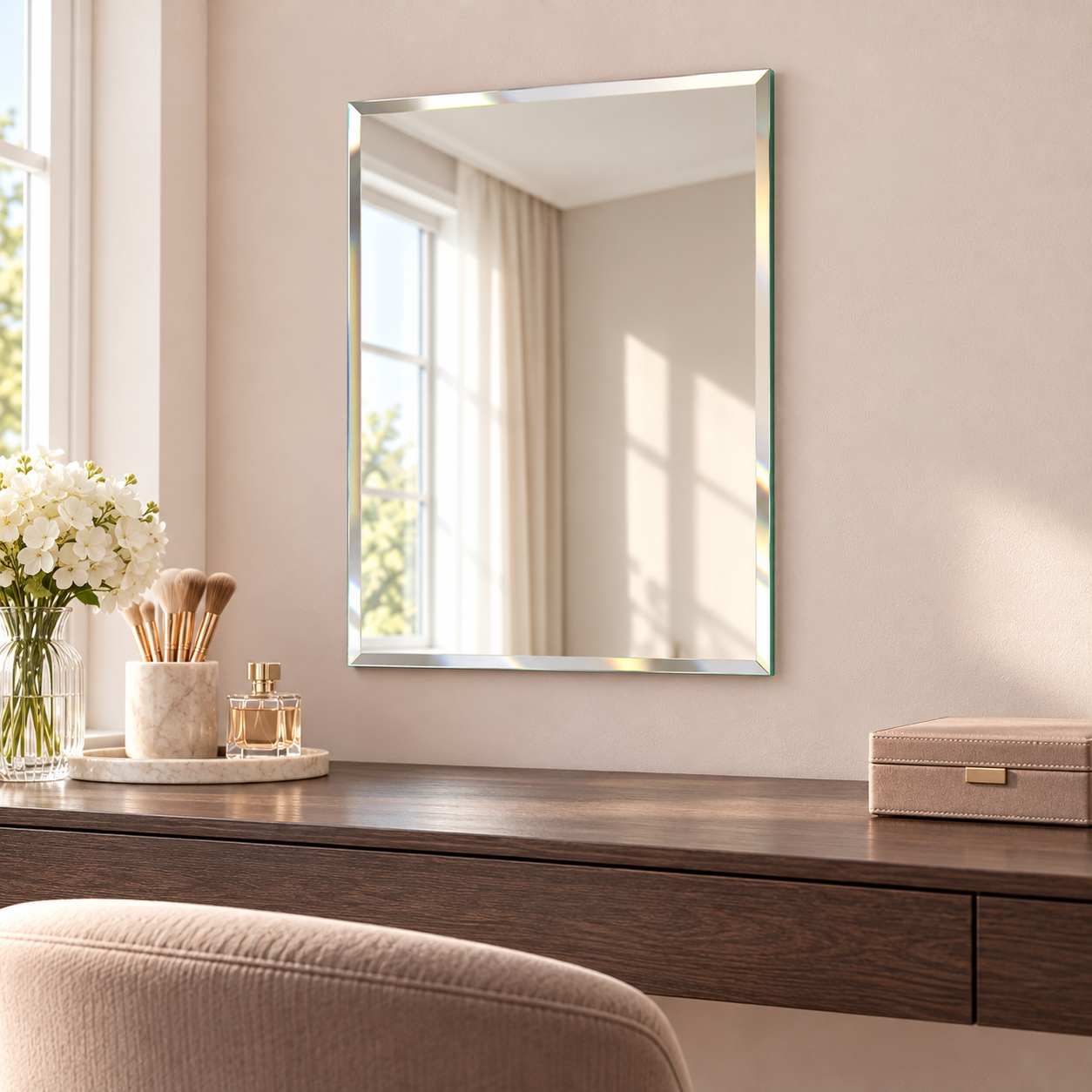 Kunhar Glass Frameless Rectangular Wall Mirror, 12 X 15 Inch, 1 Piece, Unframed - Image 4