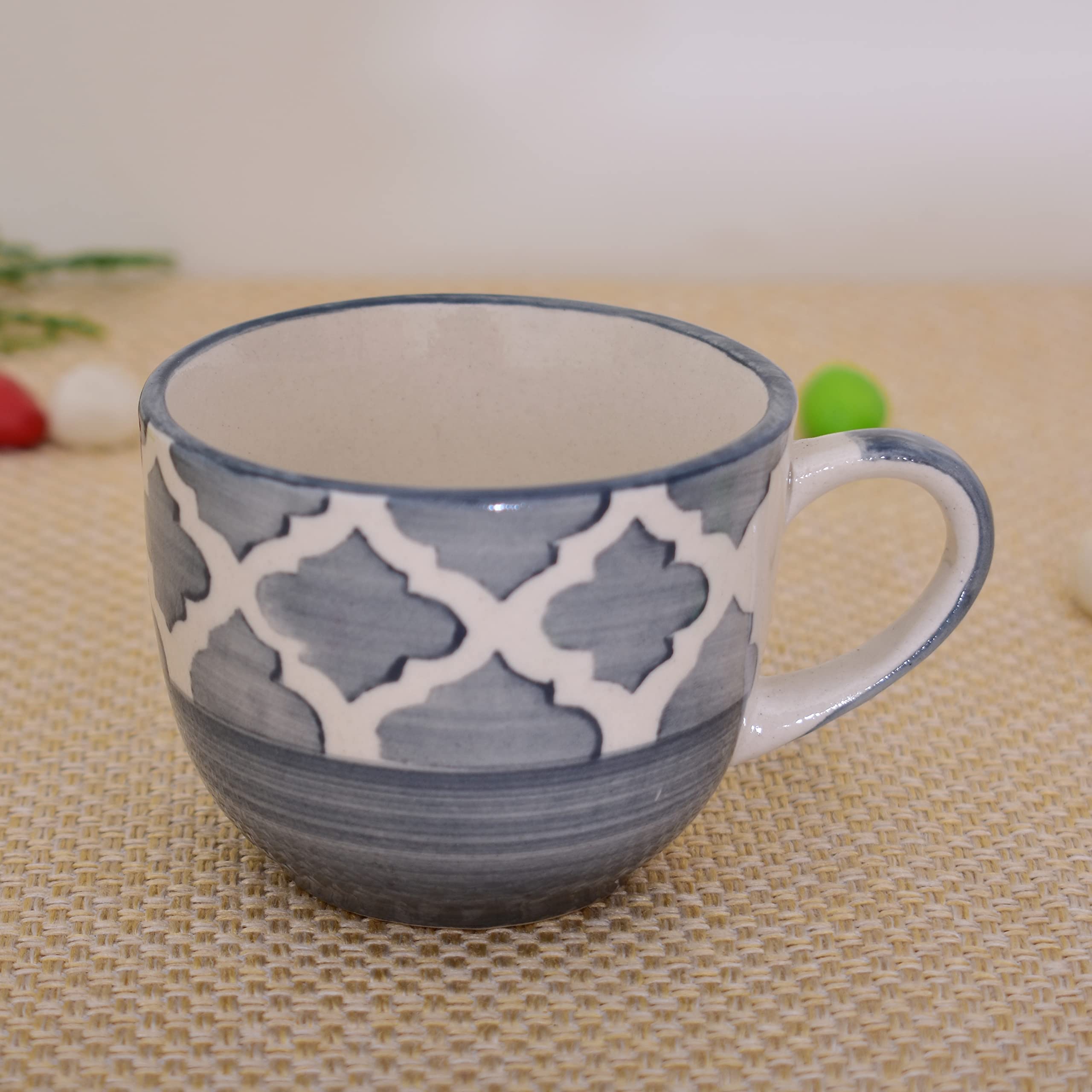 Kunhar Ceramic Tea Cup - 150 Ml, 6 Pieces, Grey - Image 3