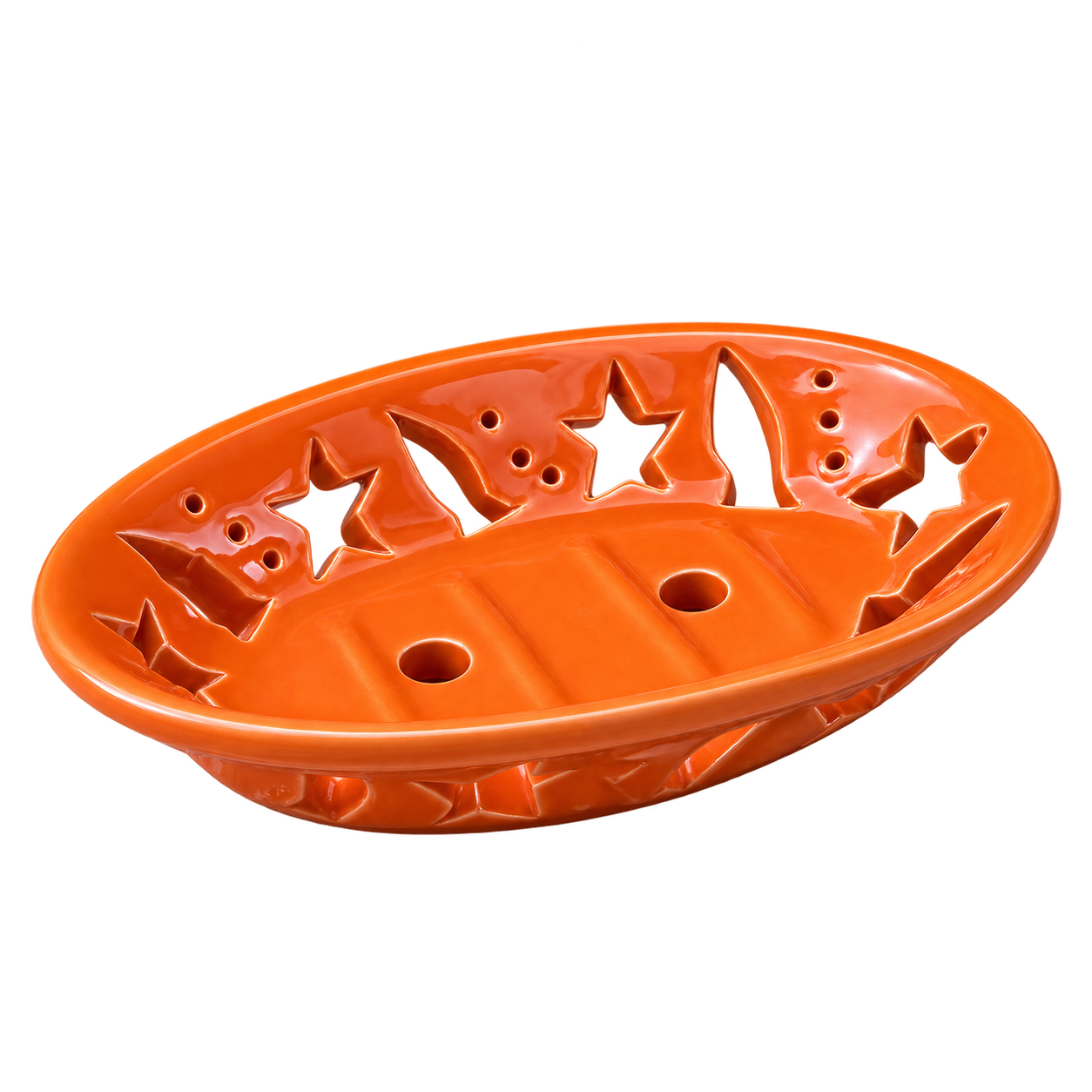 KunhaR Ceramic Soap Dish Holder, Orange | Draining Soap Tray for Bathroom, Kitchen Sink & Wash Basin, 1 Piece - Image 5
