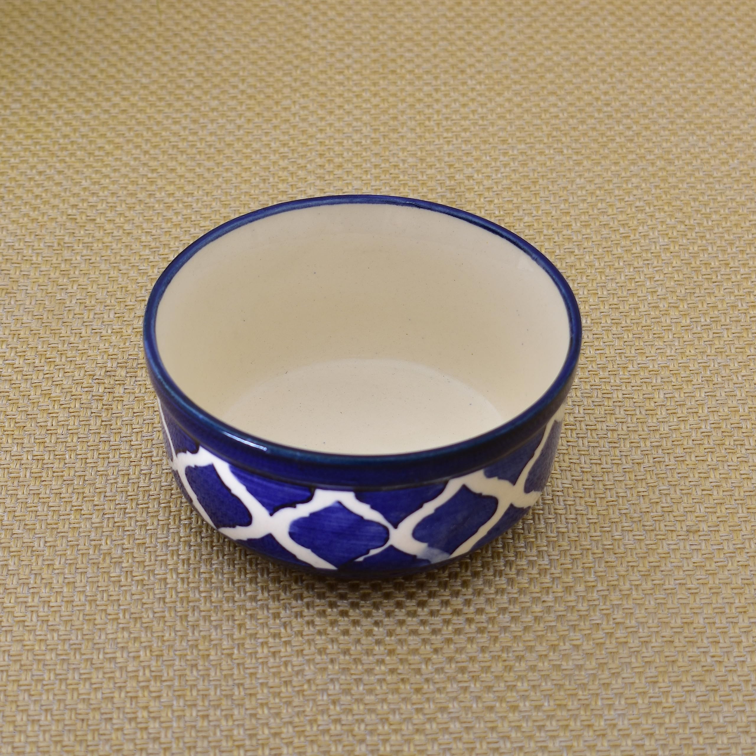 Kunhar Ceramic Serving Bowls – 260 ML, 2 Pieces with 2 Spoon, Blue Chidi - Image 3