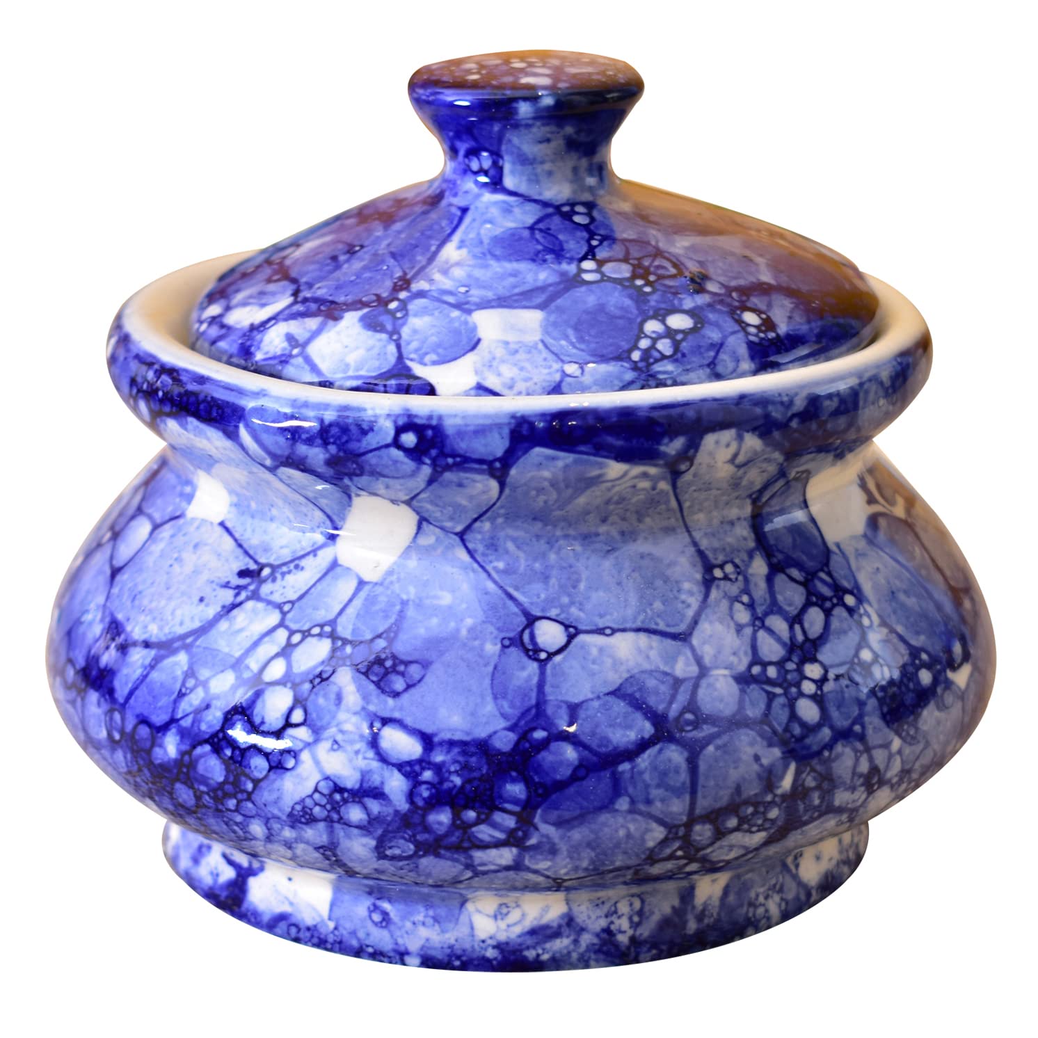 KunhaR Ceramic Handi (600 Ml), Blue Luster — Amazon product image