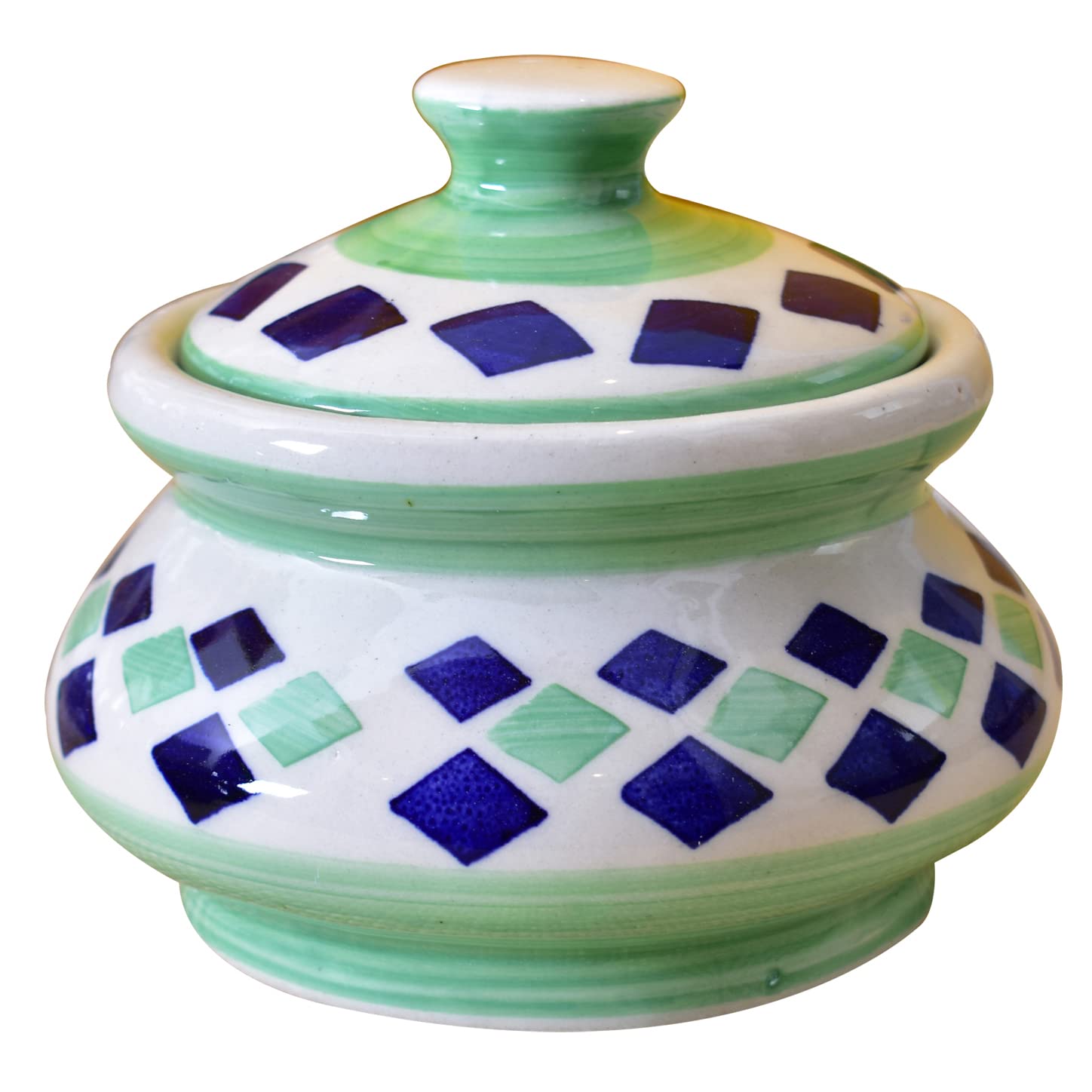 KunhaR Ceramic Handi (600 Ml), Green