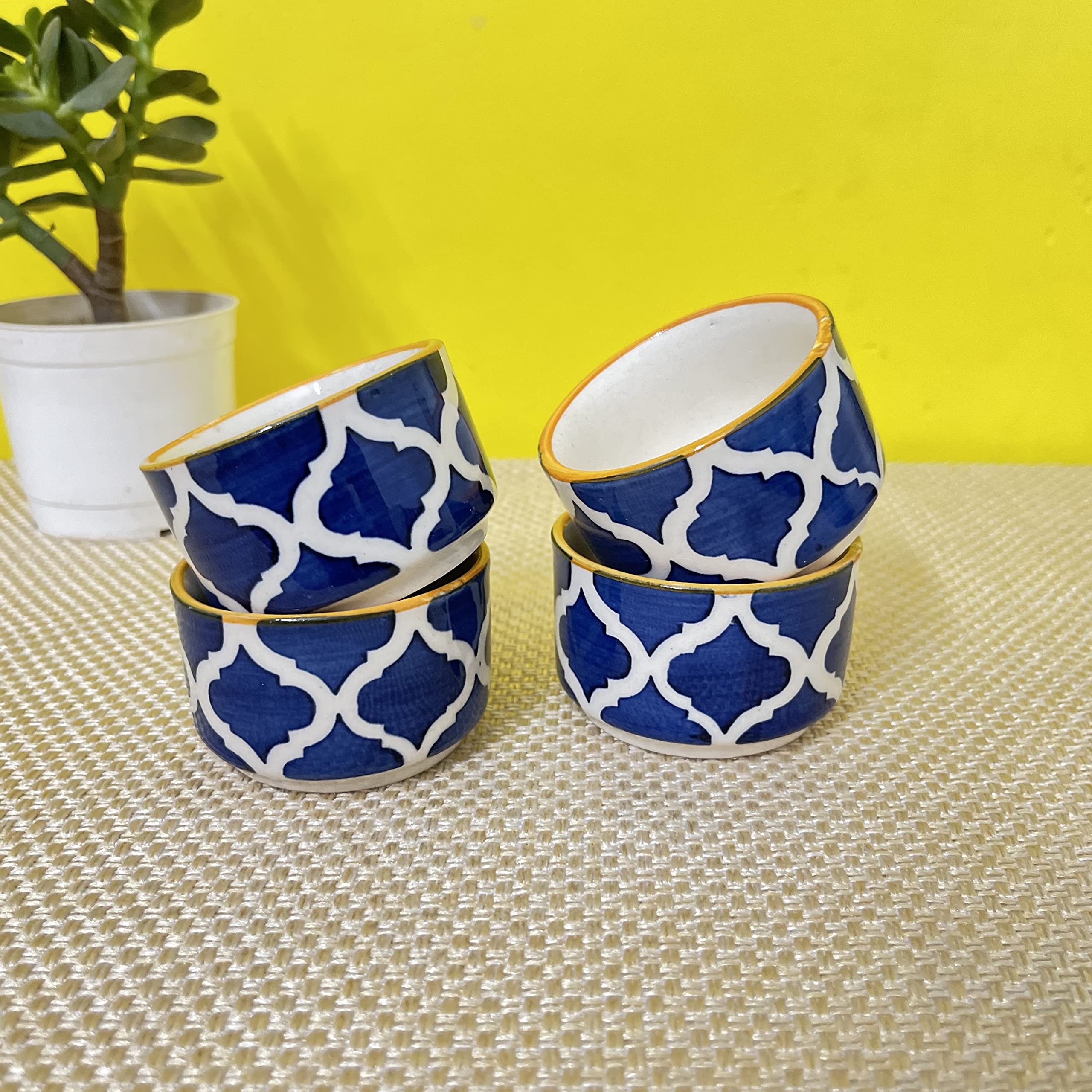 KunhaR Ceramic Sauce Holder - 56 ML, 6 Pieces, Yellow Blue - Image 3