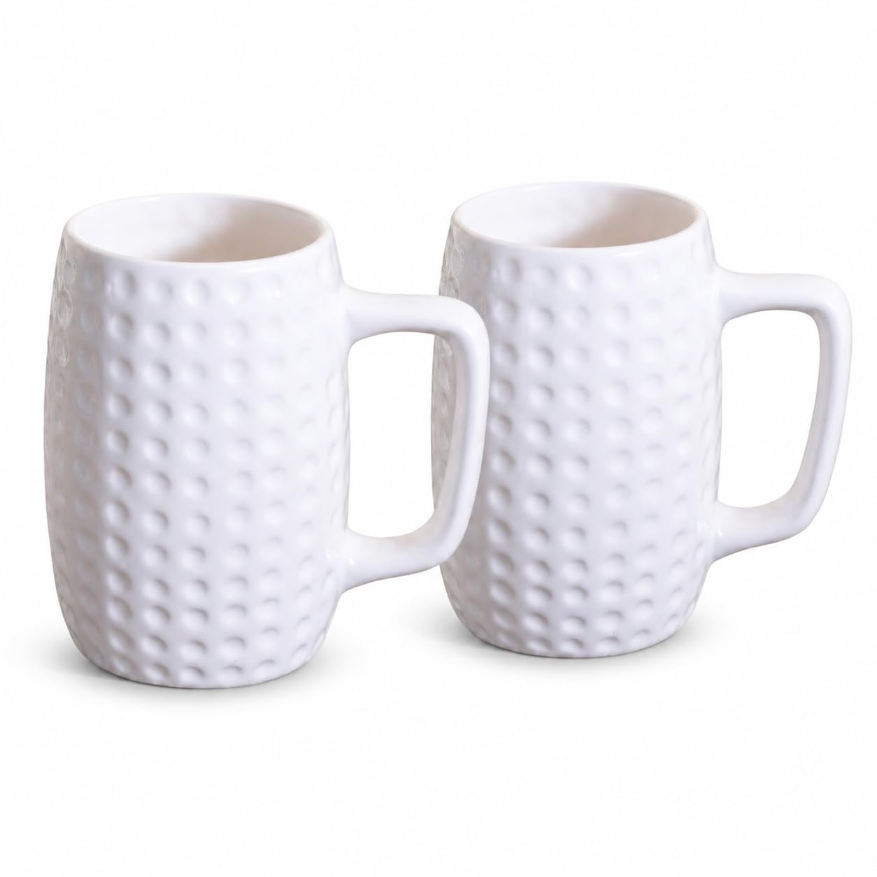 Kunhar Ceramic Beer Mug, 2 Pieces 800 ml, White