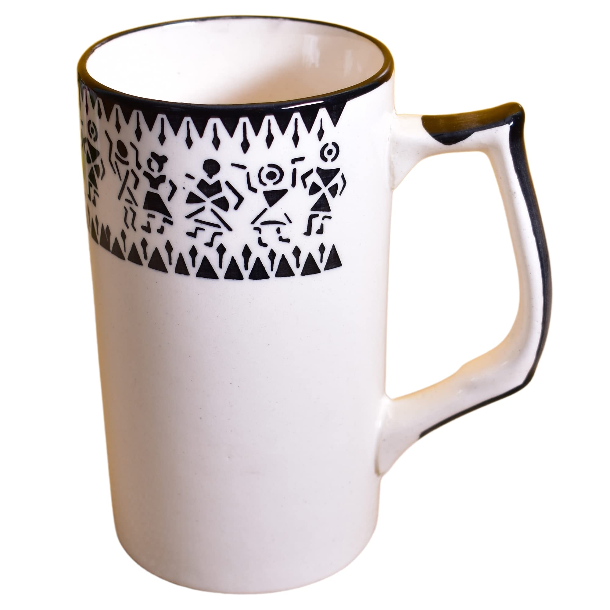 Kunhar Ceramic Beer Mug, Set of 2, 600 ml, White