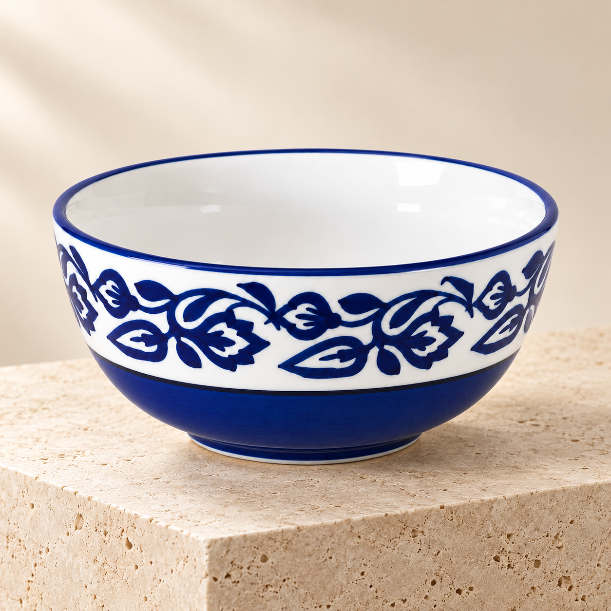 KunhaR Ceramic Serving Bowl 1500 ml, Blue Vine | Large Ceramic Bowl for Salad, Pasta, Noodles, Fruits, Curry & Snacks | Premium Tableware Bowl for Kitchen & Dining | 1 Piece - Image 6