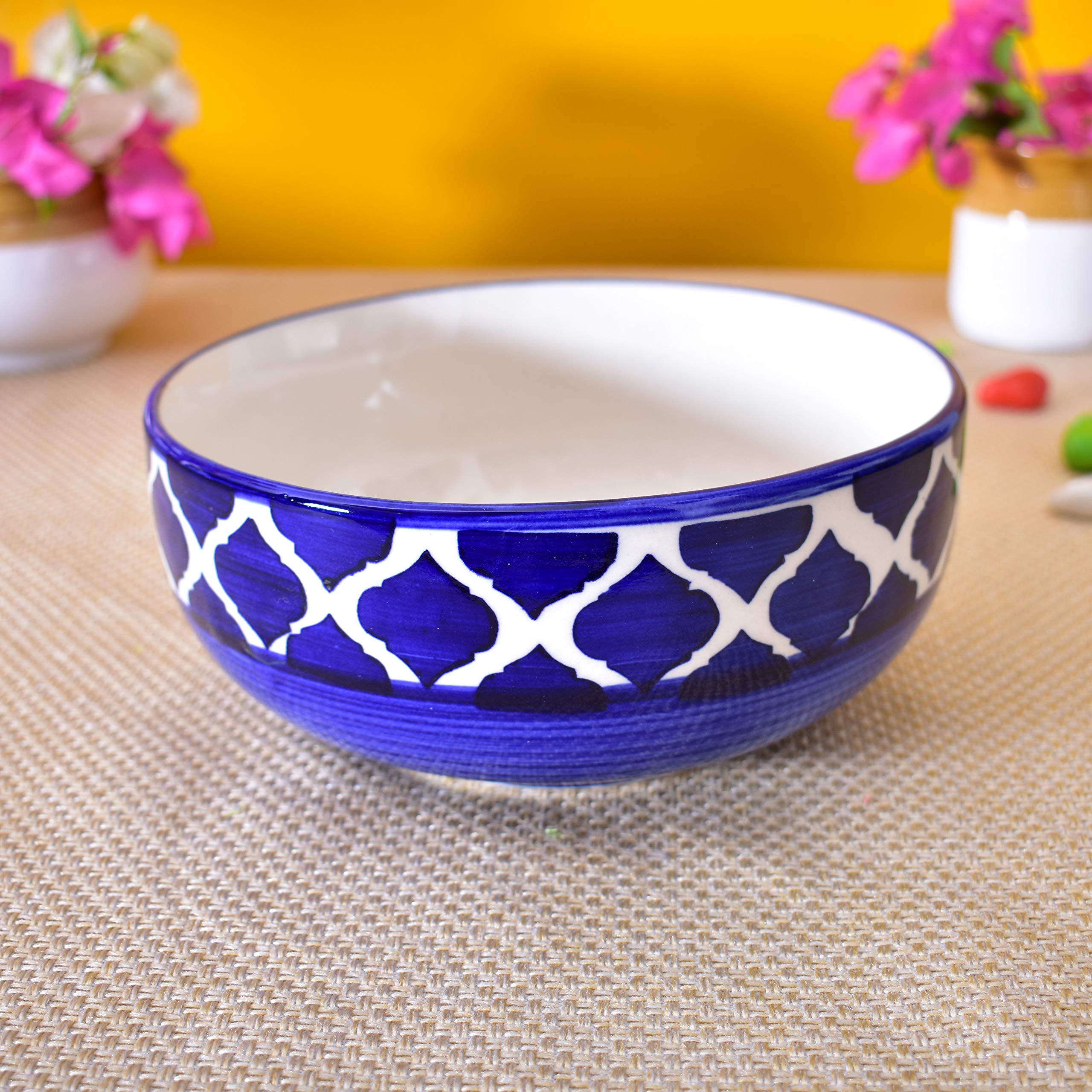 Kunhar Ceramic Serving Bowls (Blue Umrao, 1500 ml) - 1 Piece - Image 3