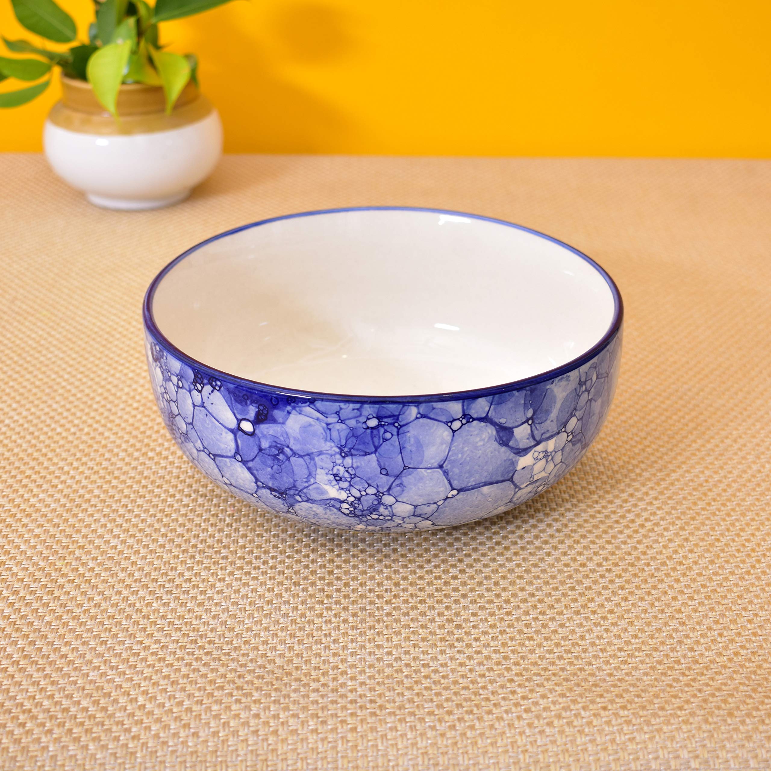 Kunhar Ceramic Serving Bowls (Blue Luster, 1500 ml) - 1 Piece - Image 3