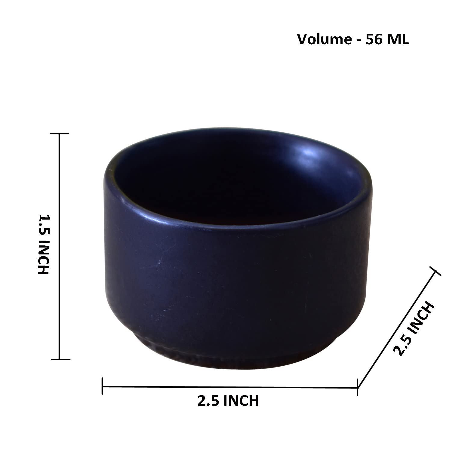 Kunhar Ceramic Sauce Holder - 56 ML, 6 Pieces, White Matt - Image 2