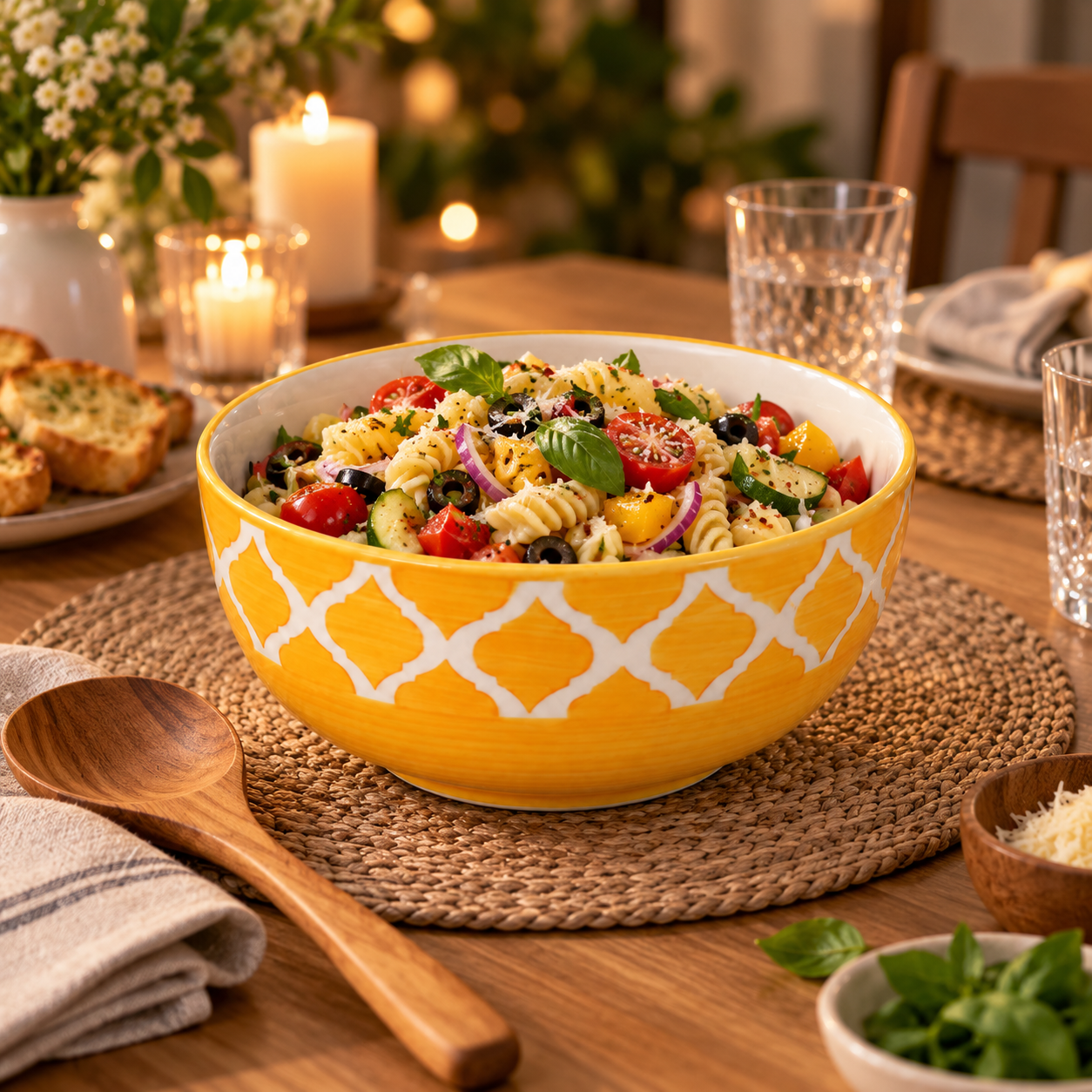 KunhaR Ceramic Serving Bowl, 600 ml, Yellow Chidi, Multipurpose Bowl for Mixing, Serving, Salad, Pasta & Snacks, 1 Piece - Image 3