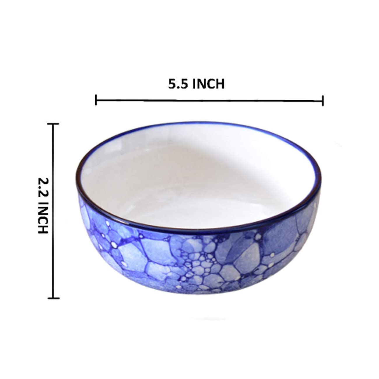 Kunhar Ceramic Serving Bowls (Blue Luster, 600 ml) - 1 Piece - Image 2