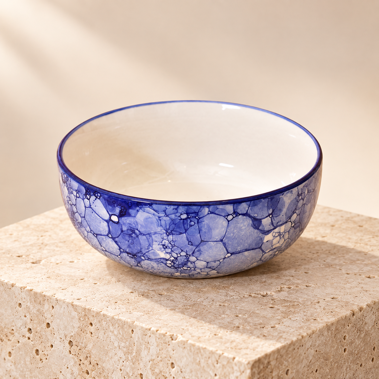 KunhaR Ceramic Serving Bowl, 600 ml, Blue Luster, Multipurpose Bowl for Mixing, Serving, Salad, Pasta & Snacks, 1 Piece - Image 6