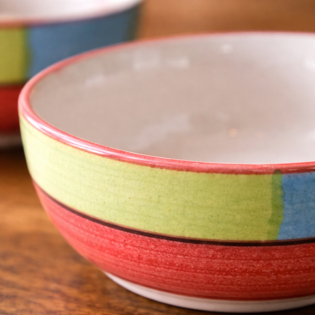 Kunhar Ceramic Mixing Bowls, Microwave Safe Bowl for Kitchen, Freezer & Dishwasher, Ideal for Snacks, Rice, Salad, and Noodles - 600 ML, 2 Pieces, Red Green - Image 7