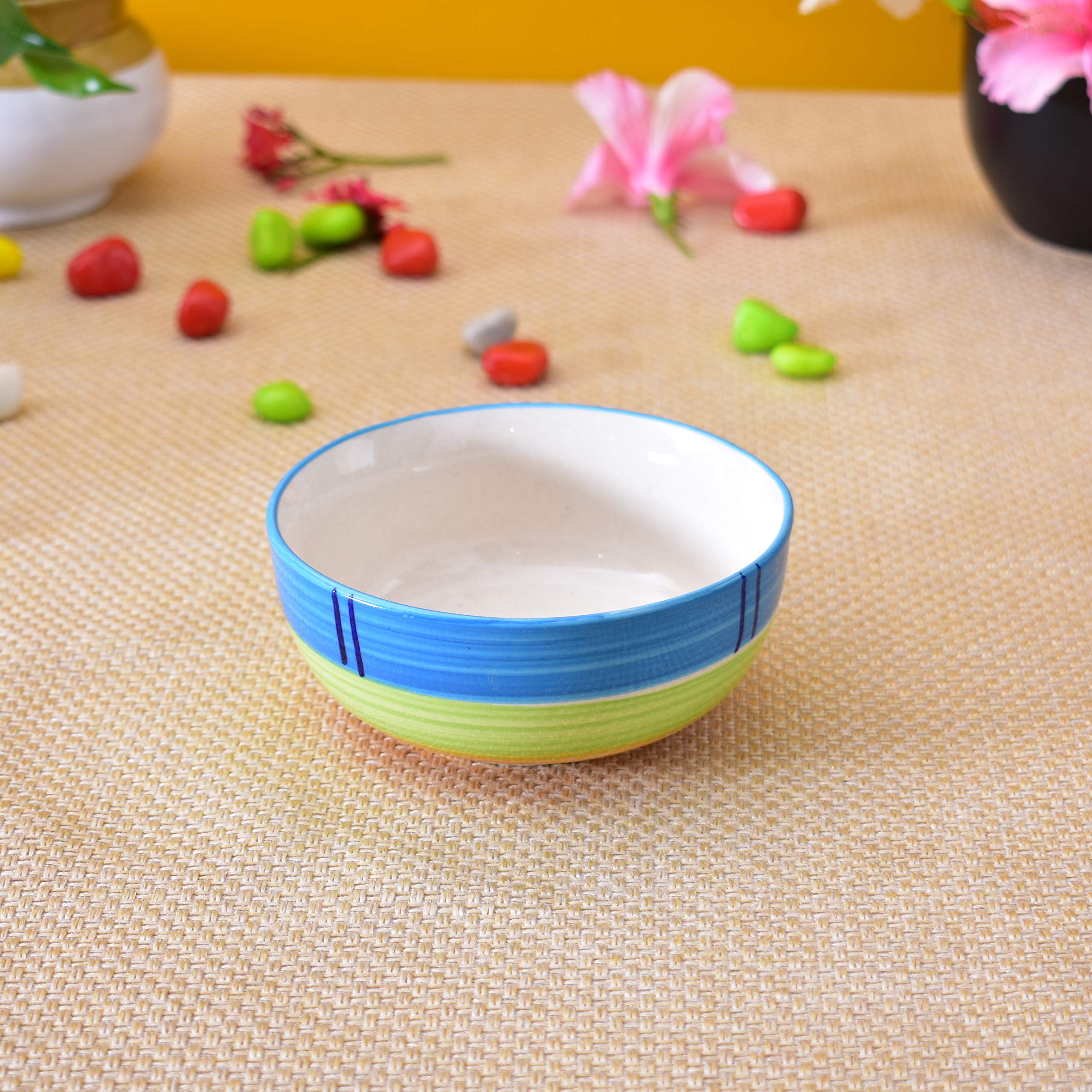 Kunhar Ceramic Serving Bowls (Green, 800 ml) - 1 Piece - Image 3
