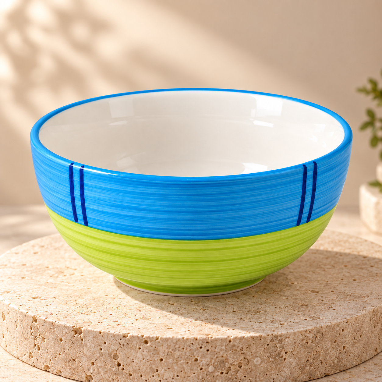 KunhaR Ceramic Serving Bowl 800 ml, Green | Medium Ceramic Bowl for Salad, Pasta, Noodles, Fruits, Curry & Snacks | Premium Tableware for Kitchen & Dining | 1 Piece - Image 6