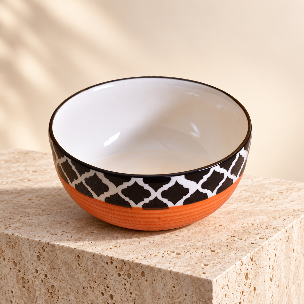 KunhaR Ceramic Serving Bowl 800 ml, Red Chidi | Medium Ceramic Bowl for Salad, Pasta, Noodles, Fruits, Curry & Snacks | Premium Tableware for Kitchen & Dining | 1 Piece - Image 5