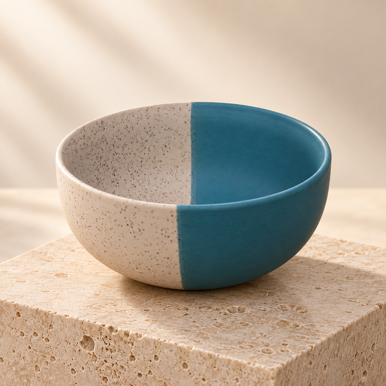 KunhaR Ceramic Serving Bowl 800 ml, White Dusty Blue | Medium Ceramic Bowl for Salad, Pasta, Noodles, Fruits, Curry & Snacks | Premium Tableware for Kitchen & Dining | 1 Piece - Image 6
