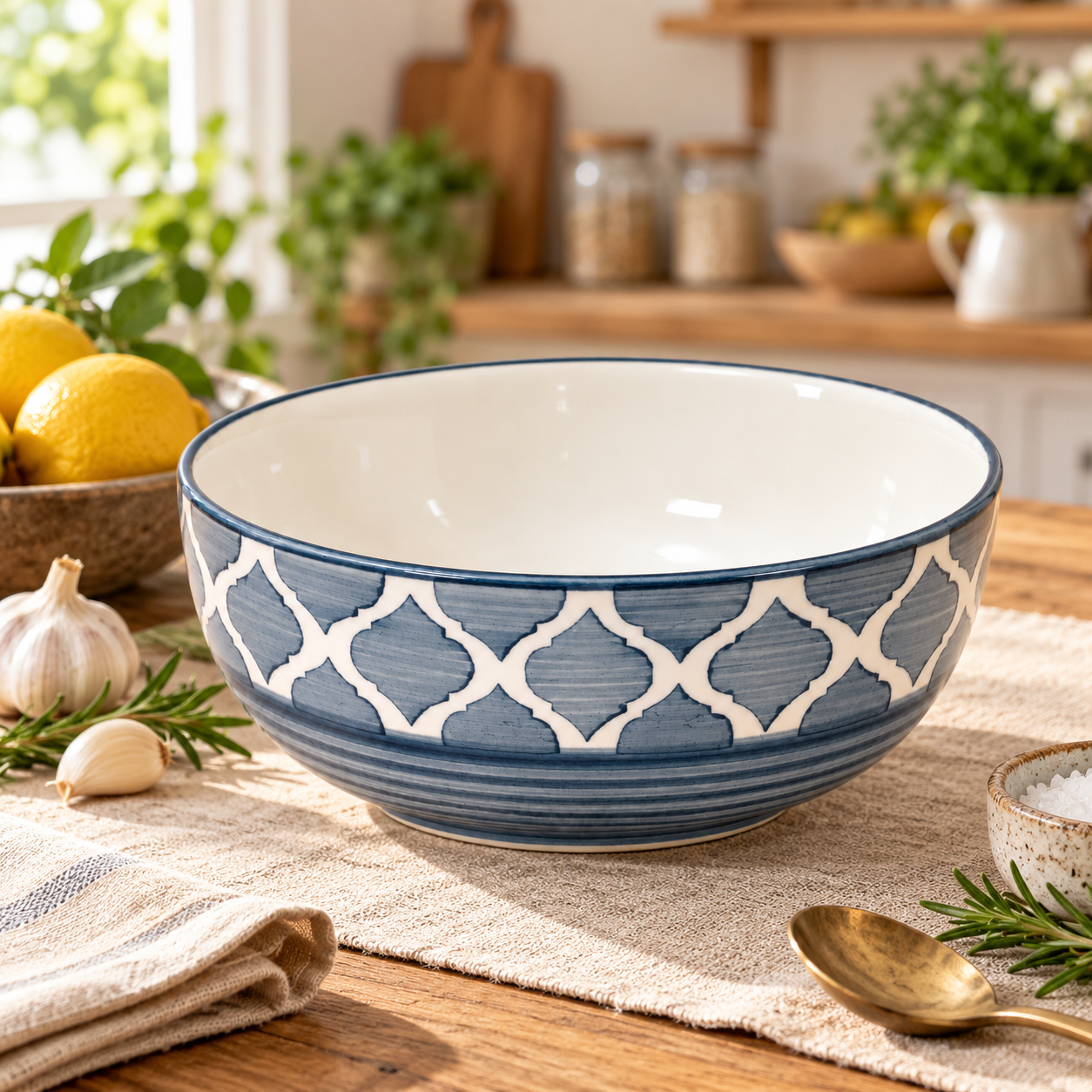 KunhaR Ceramic Serving Bowl 800 ml, Grey | Medium Ceramic Bowl for Salad, Pasta, Noodles, Fruits, Curry & Snacks | Premium Tableware for Kitchen & Dining | 1 Piece