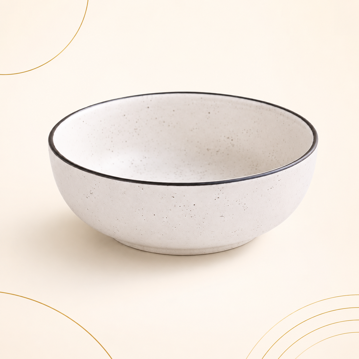 KunhaR Ceramic Serving Bowl, 600 ml, White Matt with Black Border, Multipurpose Bowl for Mixing, Serving, Salads, Pasta & Snacks, 1 Piece - Image 7