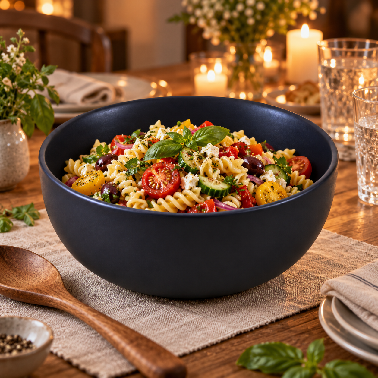 KunhaR Ceramic Serving Bowl, 800 ml, Black Matt, Multipurpose Bowl for Mixing, Serving, Salads, Pasta & Snacks, 1 Piece - Image 3