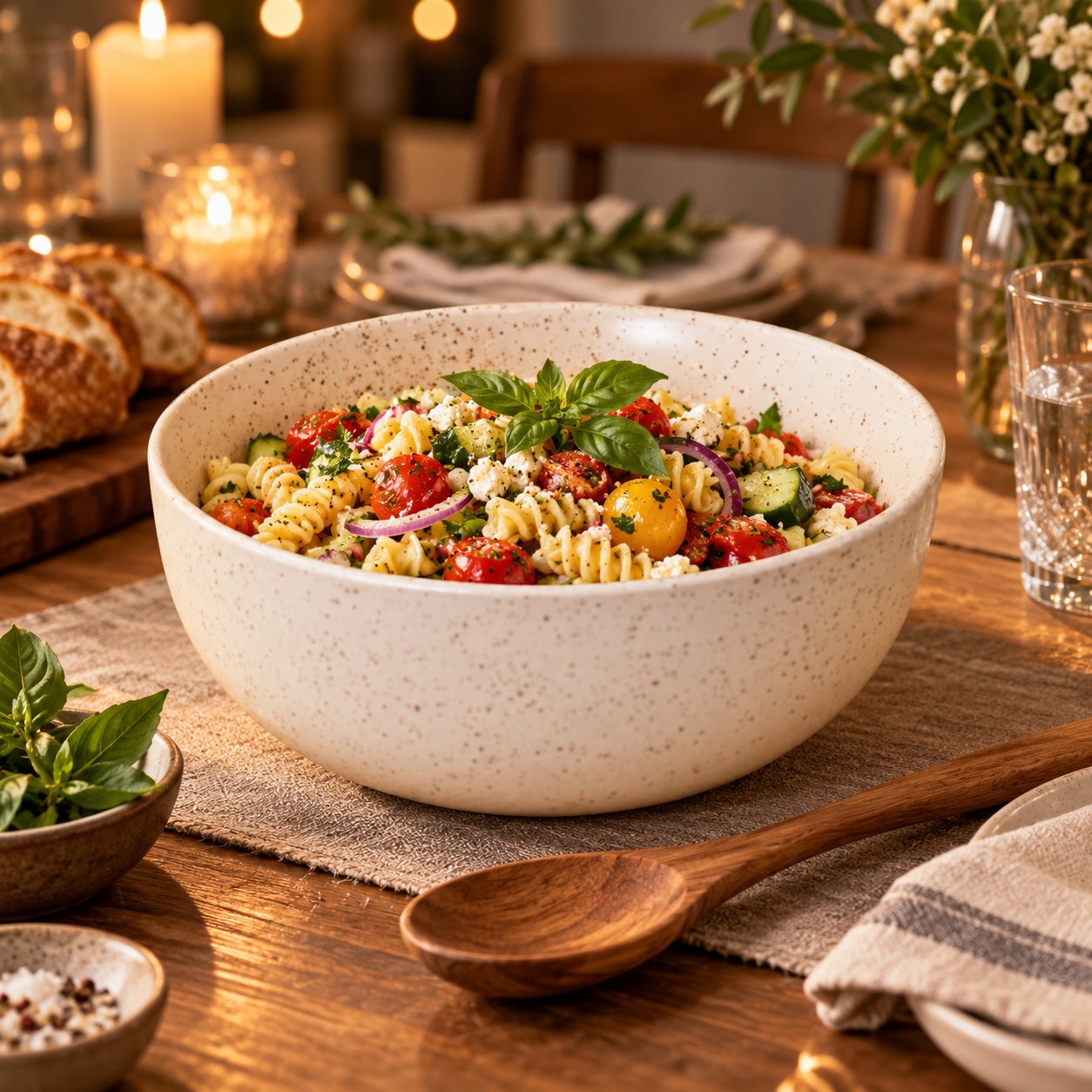 KunhaR Ceramic Serving Bowl, 800 ml, White Matt, Multipurpose Bowl for Mixing, Serving, Salads, Pasta & Snacks, 1 Piece - Image 3