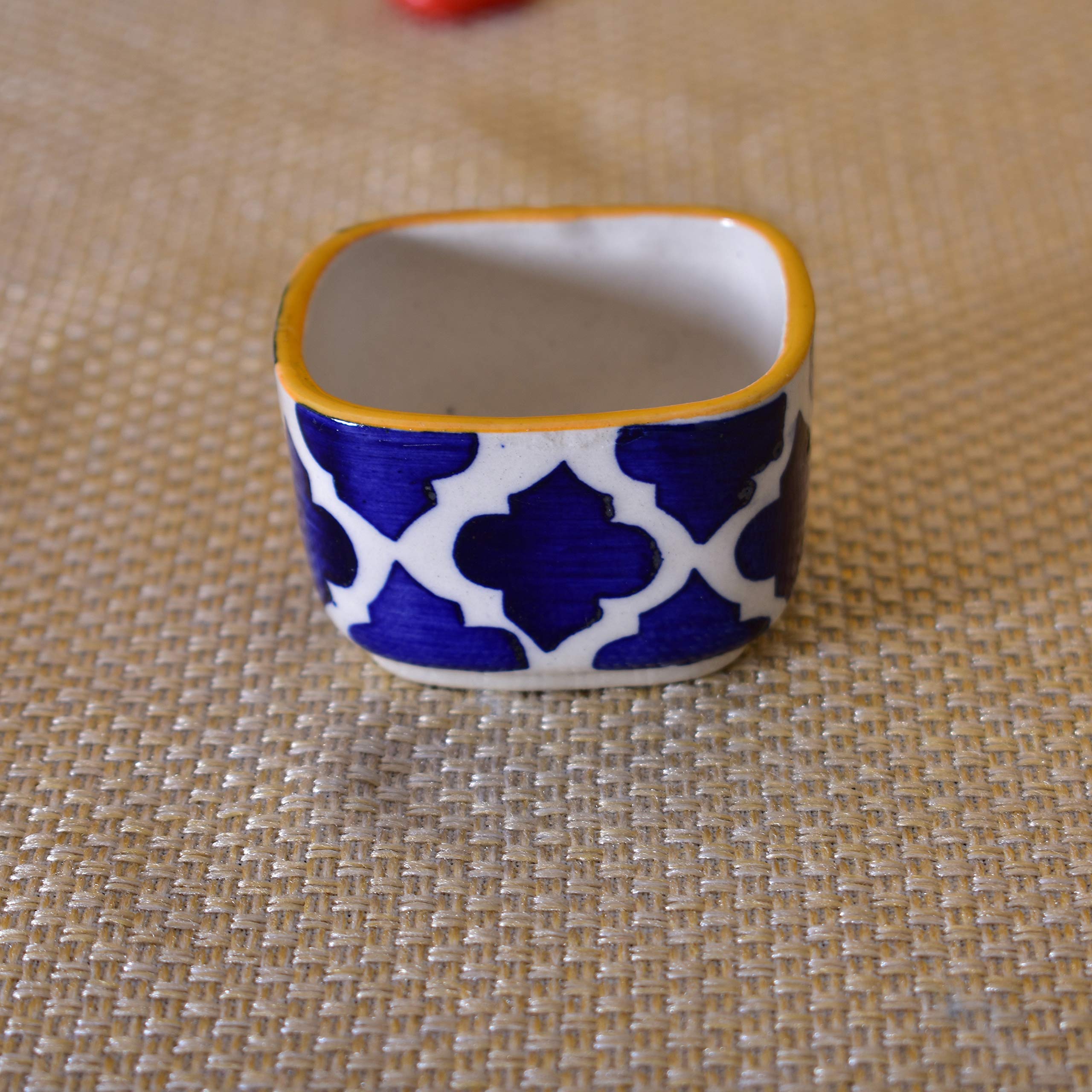 Kunhar Ceramic Sauce Holder - 56 ML, 4 Pieces, Yellow Blue - Image 5