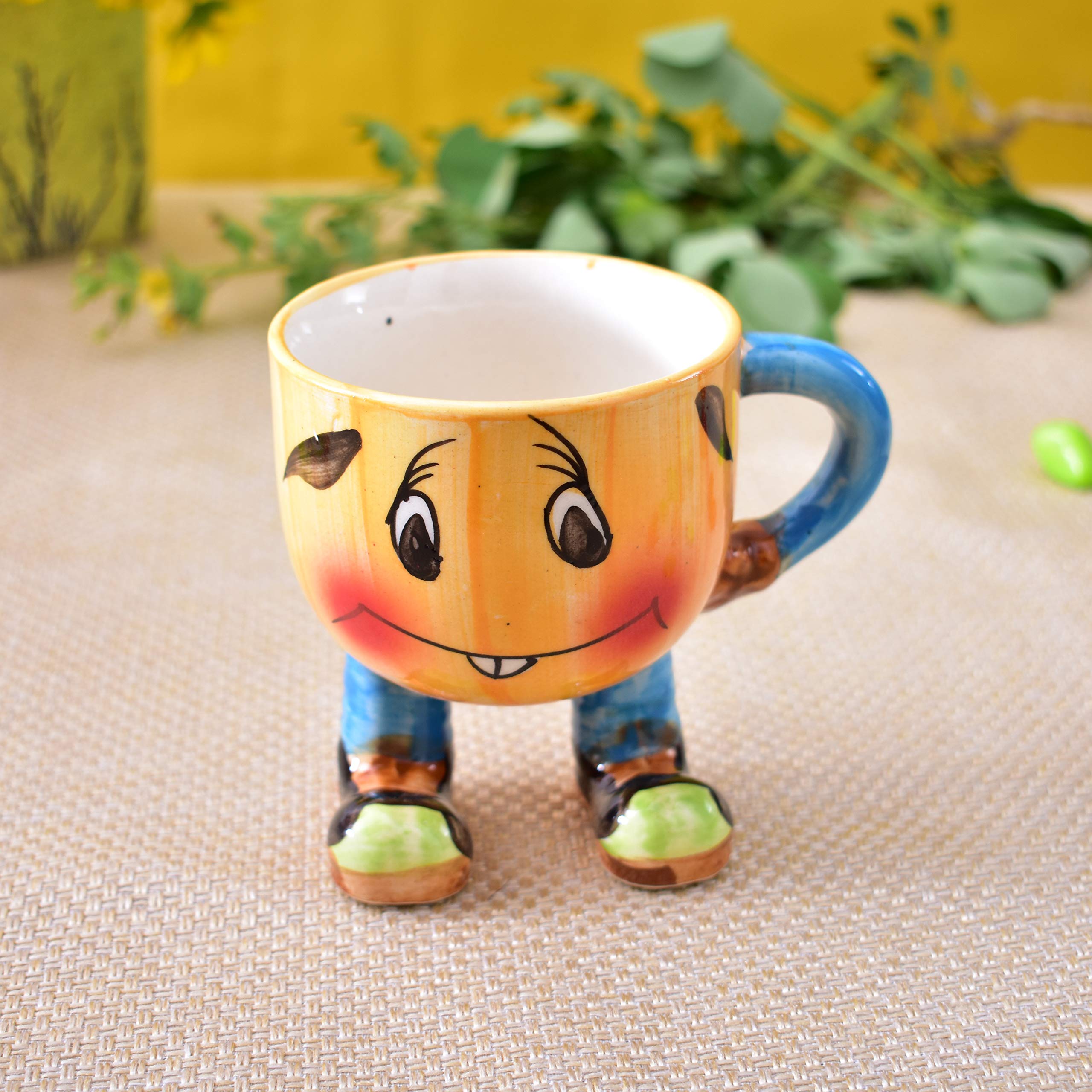 Kunhar Ceramic Cup - 2 Pieces, Yellow, 200 ml — Amazon product image