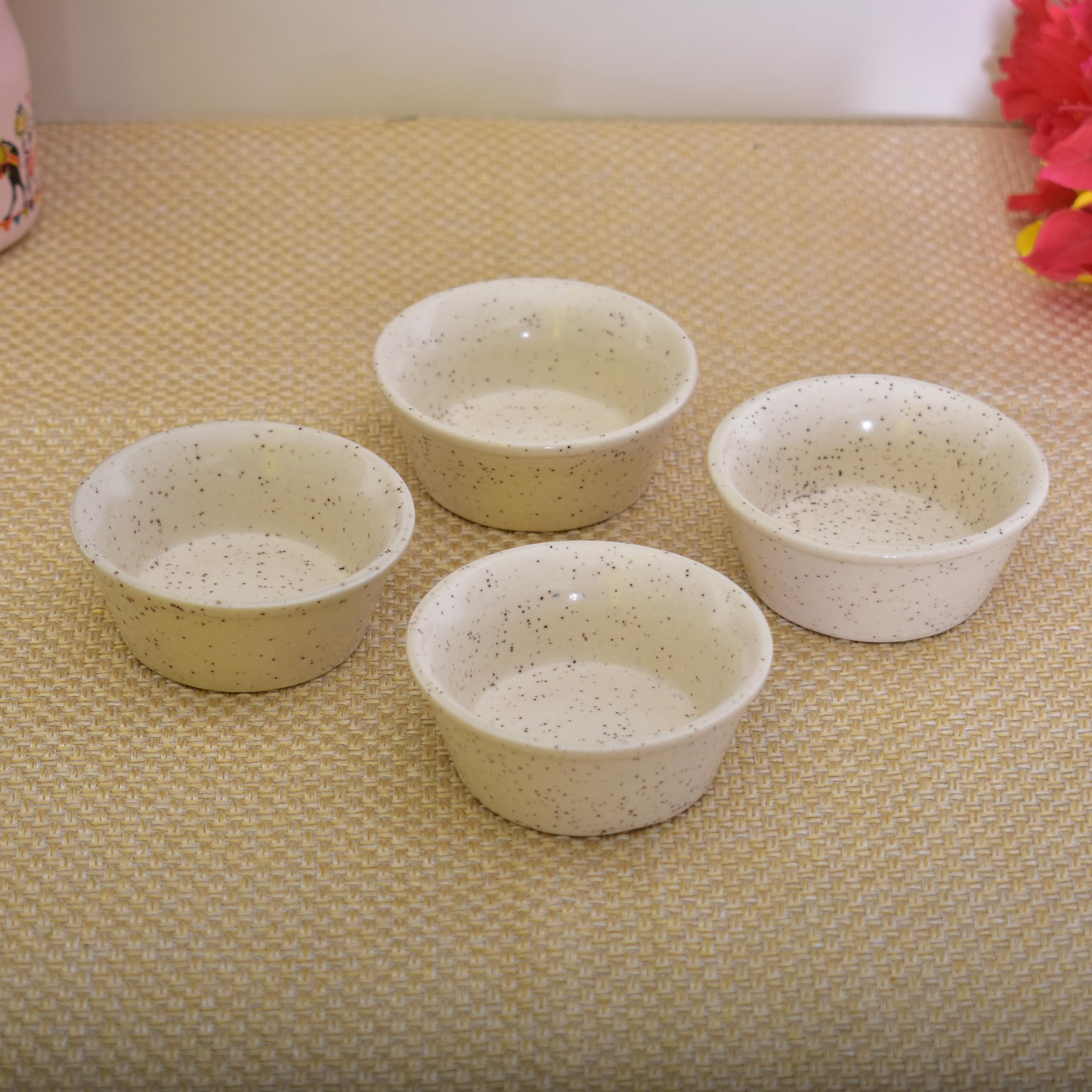 Kunhar Ceramic Sauce Holder - 65 ML, 4 Pieces, White Matt - Image 2
