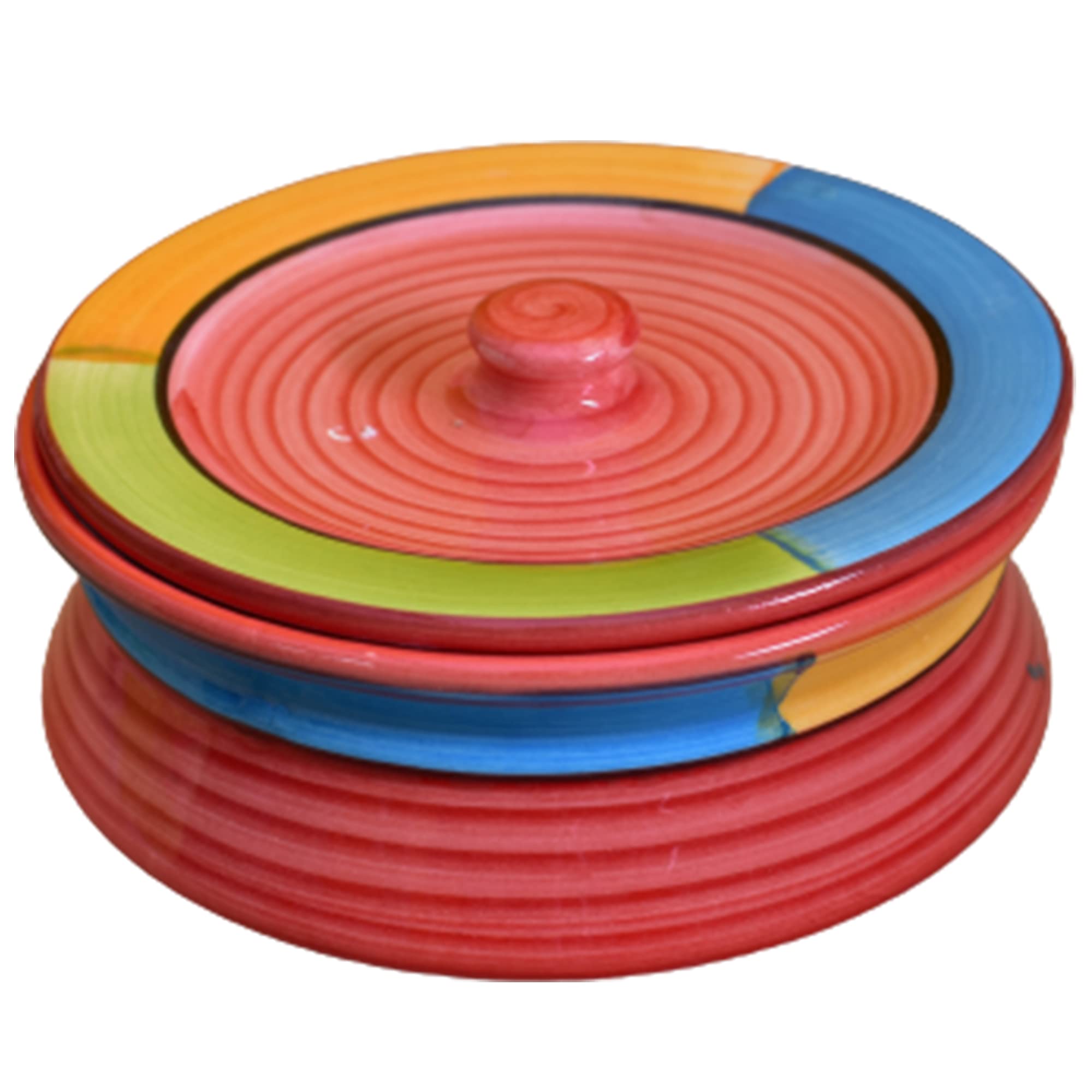 Kunhar Ceramic Donga with Lid, Ceramic Serving Donga, 600 Ml, 1 Piece, Red — Amazon product image
