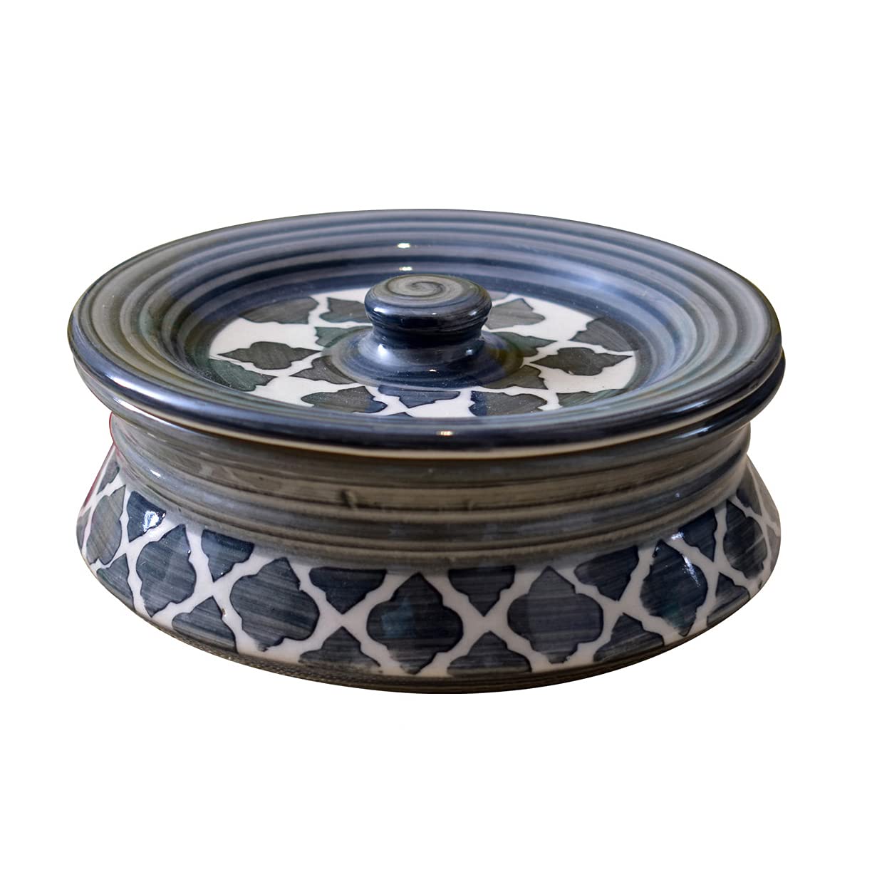 Kunhar Ceramic Donga with Lid, Ceramic Serving Donga, 500 Ml, 1 Piece, Gray — Amazon product image