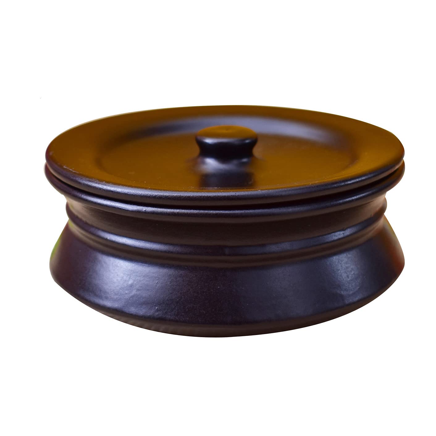Kunhar Ceramic Donga with Lid, Ceramic Serving Donga, 500 Ml, 1 Piece, Black (Size 3 Number) — Amazon product image
