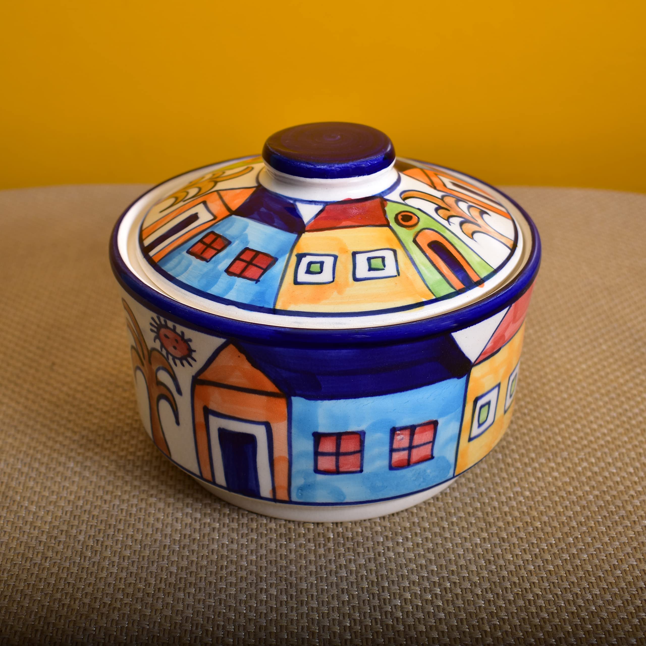 Kunhar Ceramic Donga with Lid, Ceramic Serving Donga, 270 Ml, 1 Piece, Multicolor — product view 3
