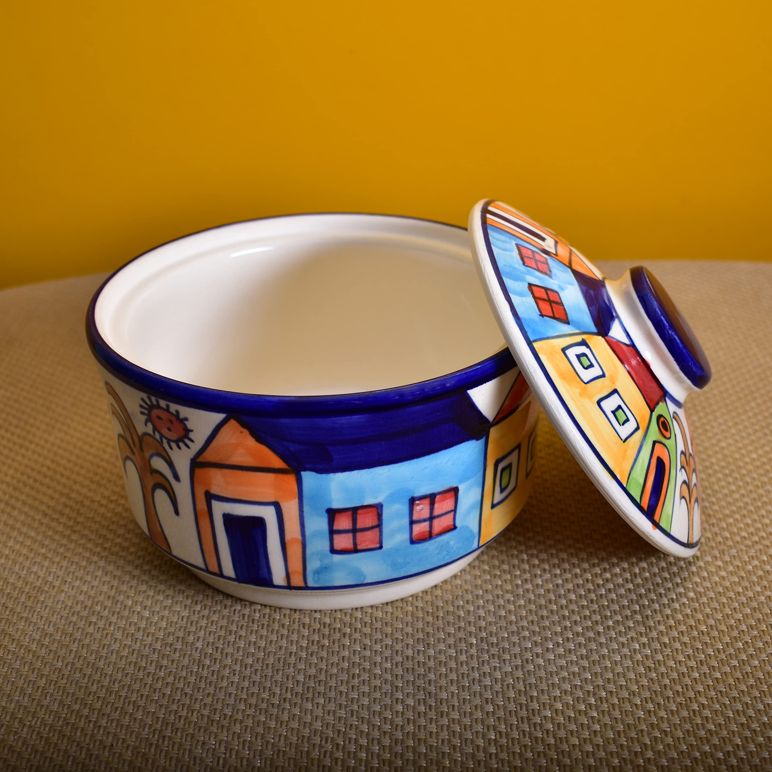 Kunhar Ceramic Donga with Lid, Ceramic Serving Donga, 270 Ml, 2 Pieces, Multicolor — product view 4