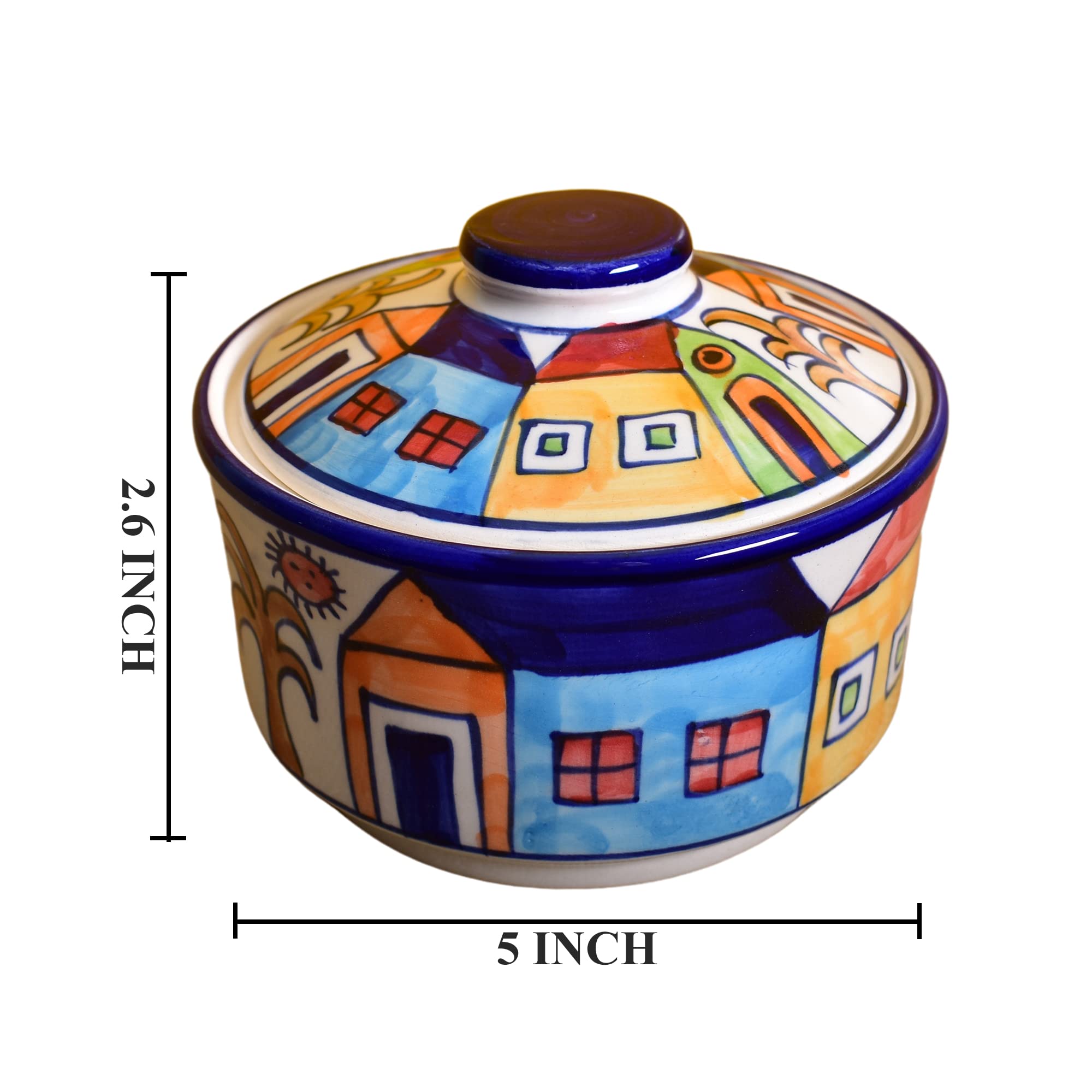 Kunhar Ceramic Hut Painting Ceramic Donga, Ceramic Serving Donga, 450 Ml, 1 Piece, Multicolor — product view 2