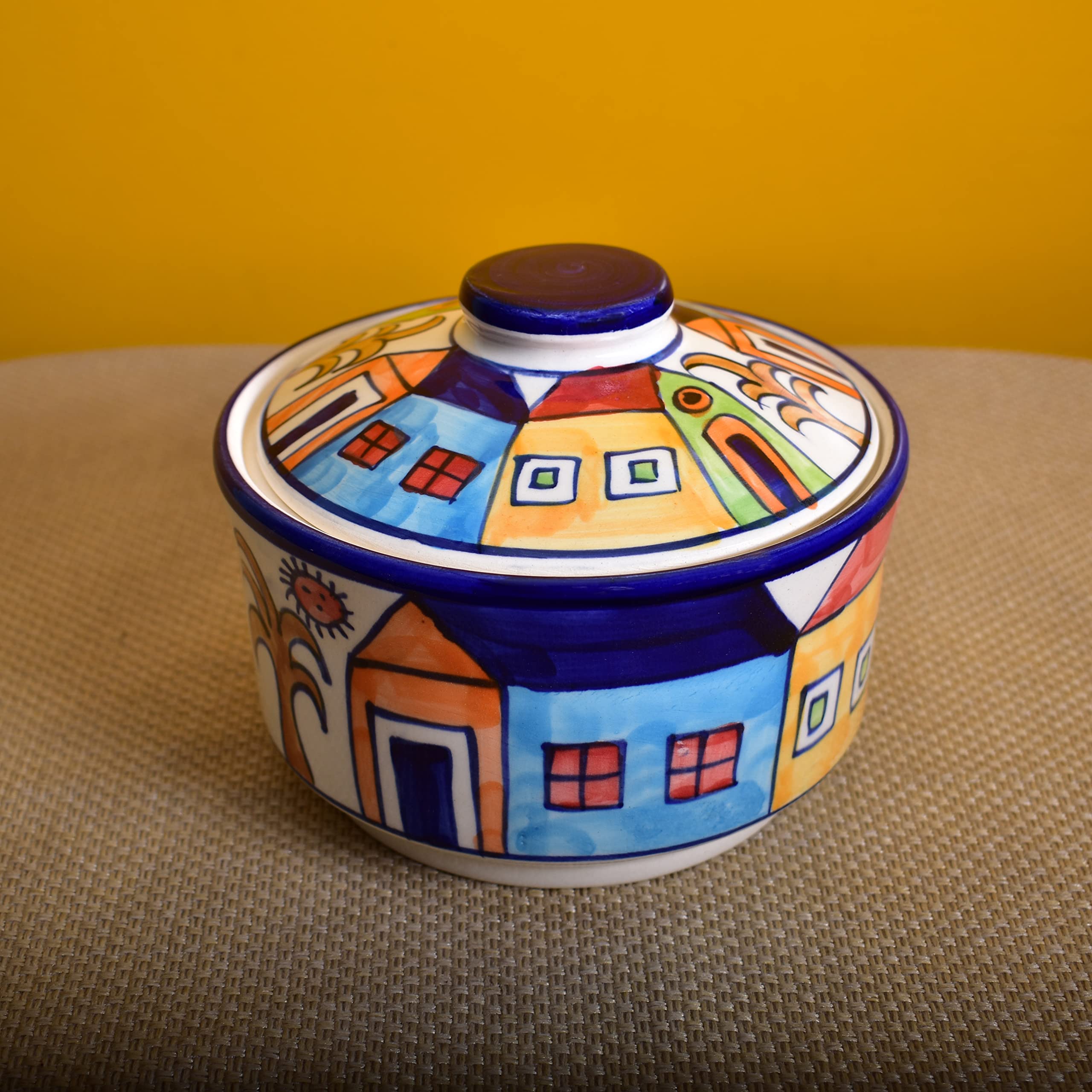 Kunhar Ceramic Hut Painting Ceramic Donga, Ceramic Serving Donga, 450 Ml, 2 Pieces, Multicolor — product view 3