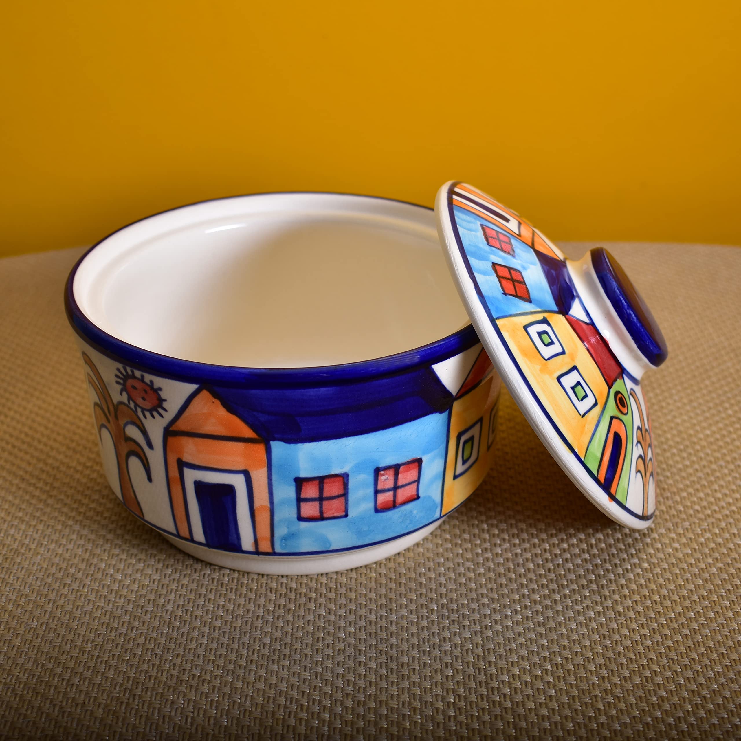 Kunhar Ceramic Hut Painting Ceramic Donga, Ceramic Serving Donga, 450 Ml, 2 Pieces, Multicolor — product view 4