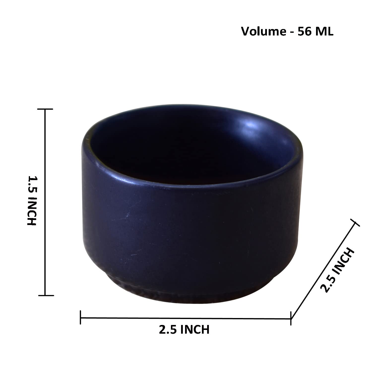 Kunhar Ceramic Sauce Holder - 56 ML, 4 Pieces, White Matt - Image 2