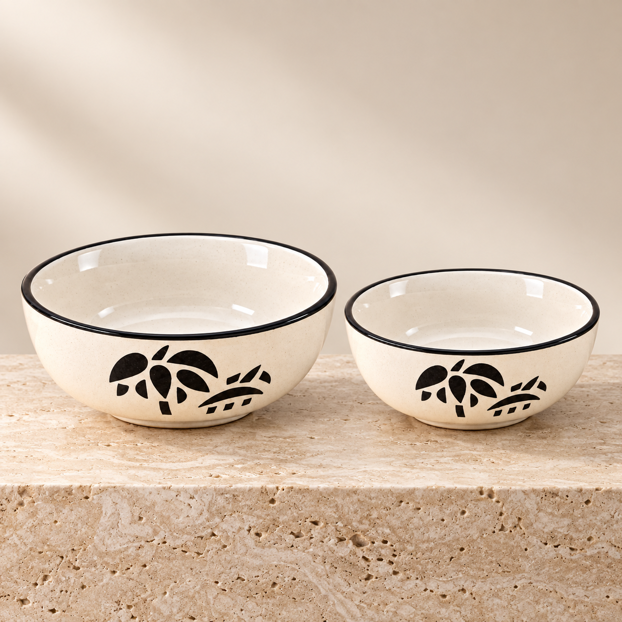 KunhaR Ceramic Mixing Bowl Set, 1500 ml & 800 ml, White | Set of 2 Nesting Bowls for Mixing, Serving, Salad, Pasta, Snacks & Kitchen Prep - Image 5