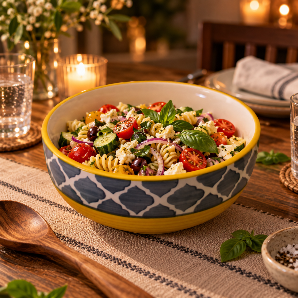 KunhaR Ceramic Serving Bowl, 600 ml, Yellow Grey, Multipurpose Bowl for Mixing, Serving, Salad, Pasta & Snacks, 1 Piece - Image 3