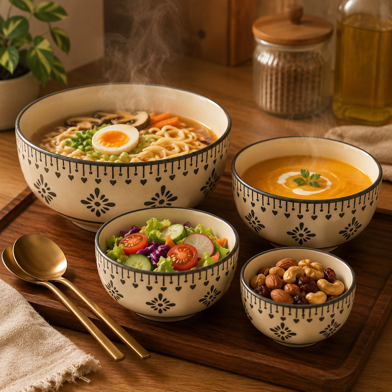 Kunhar Ceramic Mixing Bowl Set – 4 Pieces (1500ml, 800ml, 600ml, 400ml), Grey Desert Sand – Durable, Microwave & Dishwasher Safe – Ideal for Mixing, Serving & Storage - Image 4
