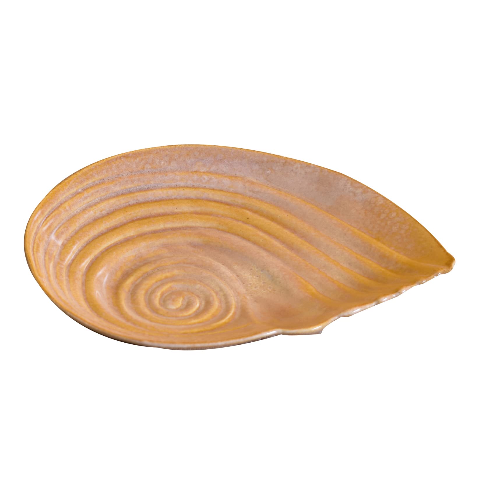 Kunhar Glazed Studio Pottery Ceramic Platter, 1 Piece, Tiger Eye (11 Inch x 8.9 Inch) — product view 1