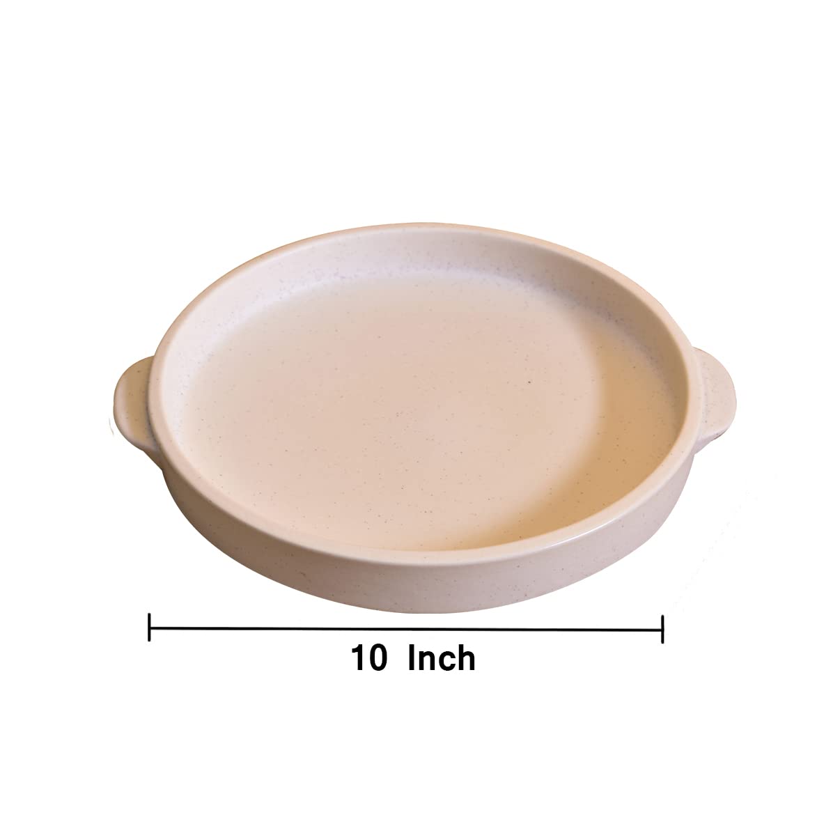 KunhaR Ceramic Snacks Serving Tray, Pizza Plate - 1 Piece, 10 Inch, Black Matt Finish — product view 2