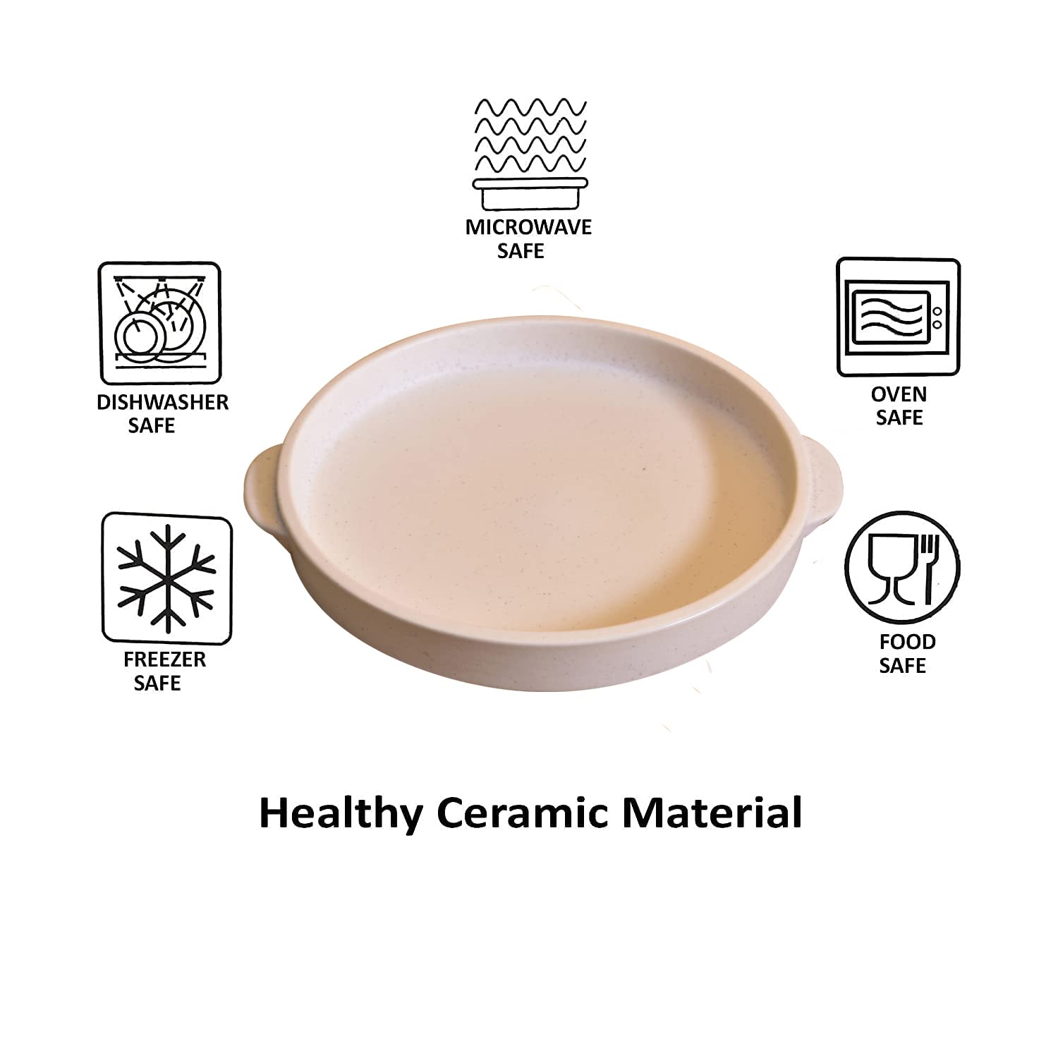 KunhaR Ceramic Snacks Serving Tray, Pizza Plate - 1 Piece, 10 Inch, Black Matt Finish — product view 5