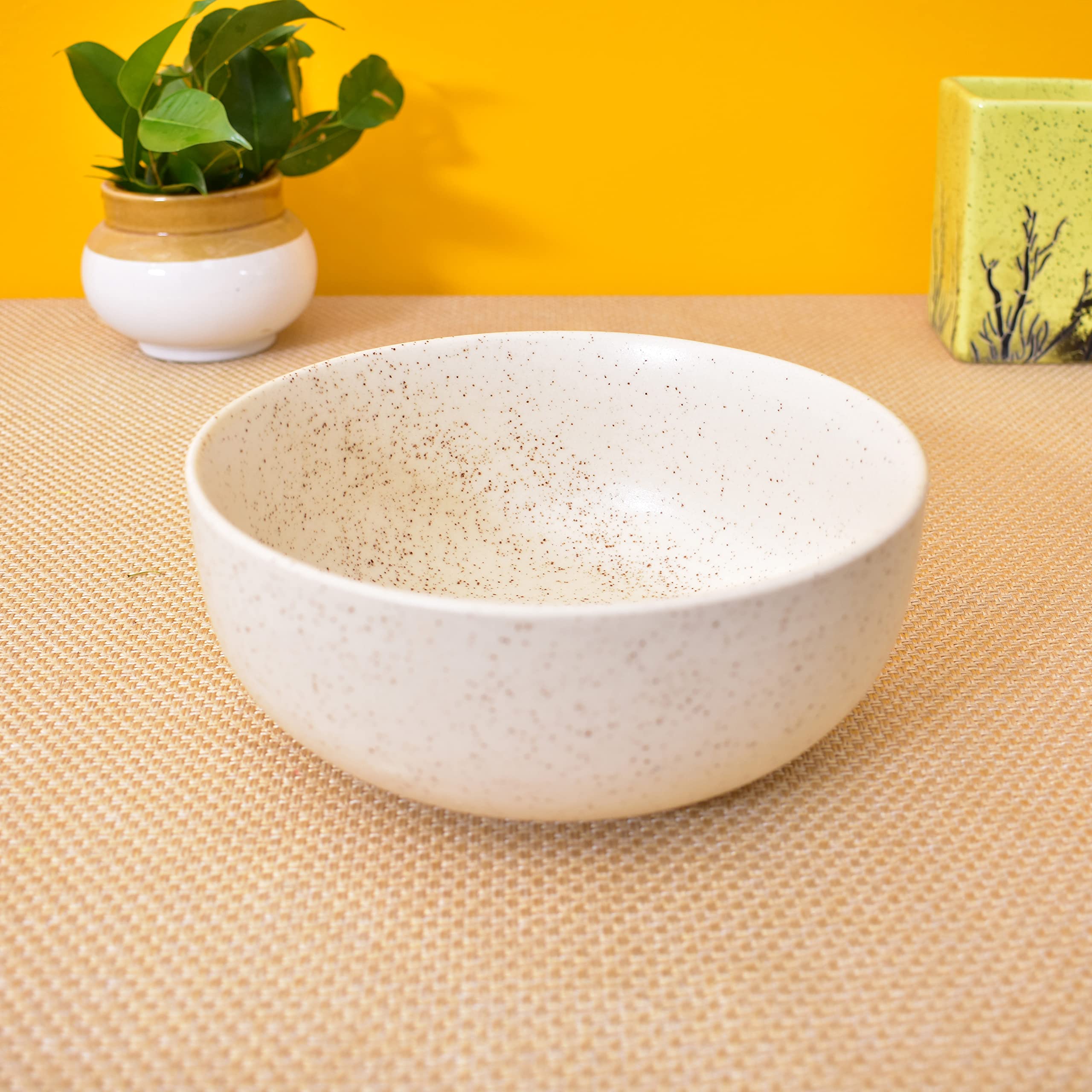 Kunhar Ceramic Mixing Bowl - 750 ML, 500 ML and 300 ML, 3 Pieces, White Matt — product view 4