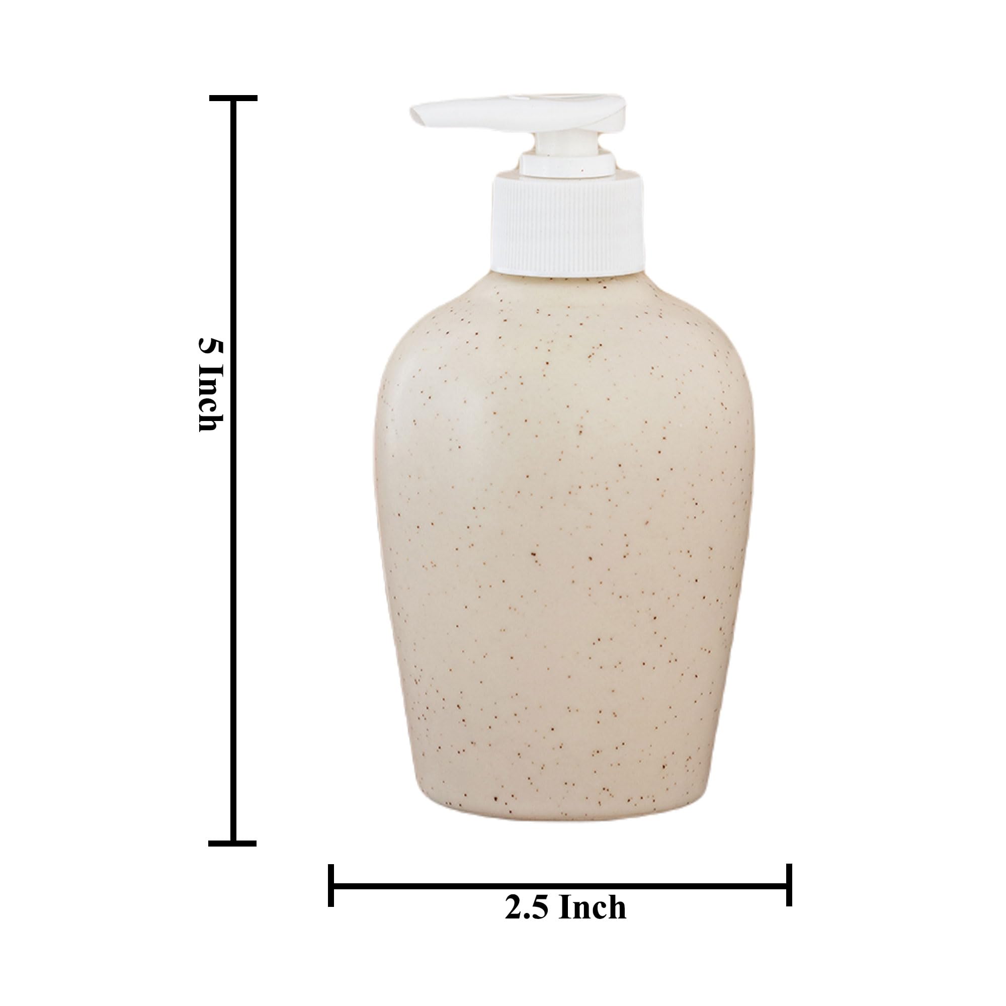 KunhaR Ceramic Long-Lasting Liquid Handwash Soap Dispenser for Bathroom | Handwash Bottle for Kitchen | Soap Dispenser for Wash Basin | Bathroom Accessories | 300 ml, White Matte - Image 2