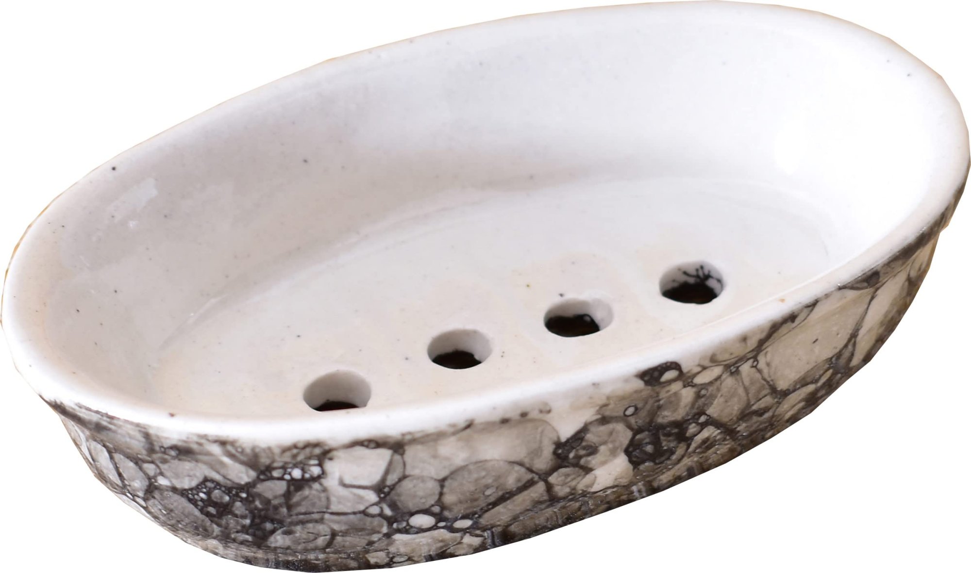 KunhaR Ceramic Soap Dish Holder, Ceramic Soap Dish Tray Holder,2 Pieces, Black Luster